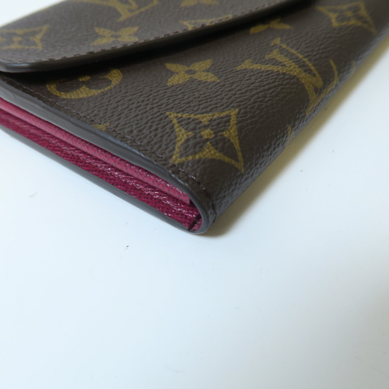 LOUIS VUITTON 【激減優惠】Monogram Sarah金扣鈕扣長錢包啡色
