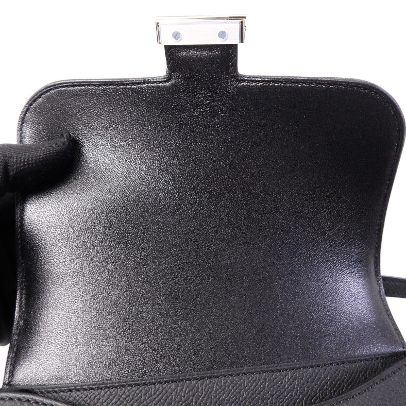 HERMES Epsom皮革Mini Constance肩背袋Noir