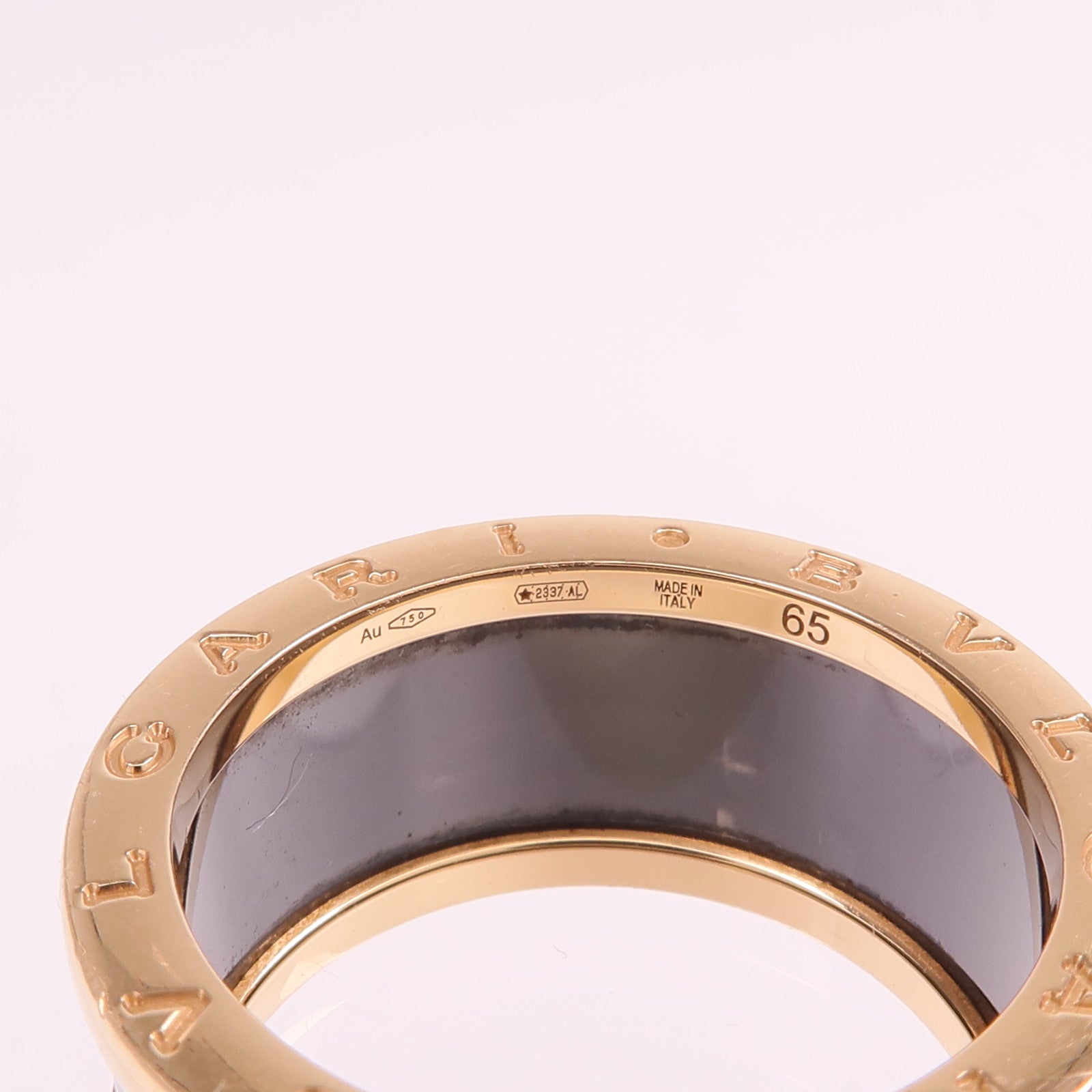 BVLGARI 18K玫瑰金/陶瓷B.zero1 Ring戒指Bvlgari#65/US#10.75