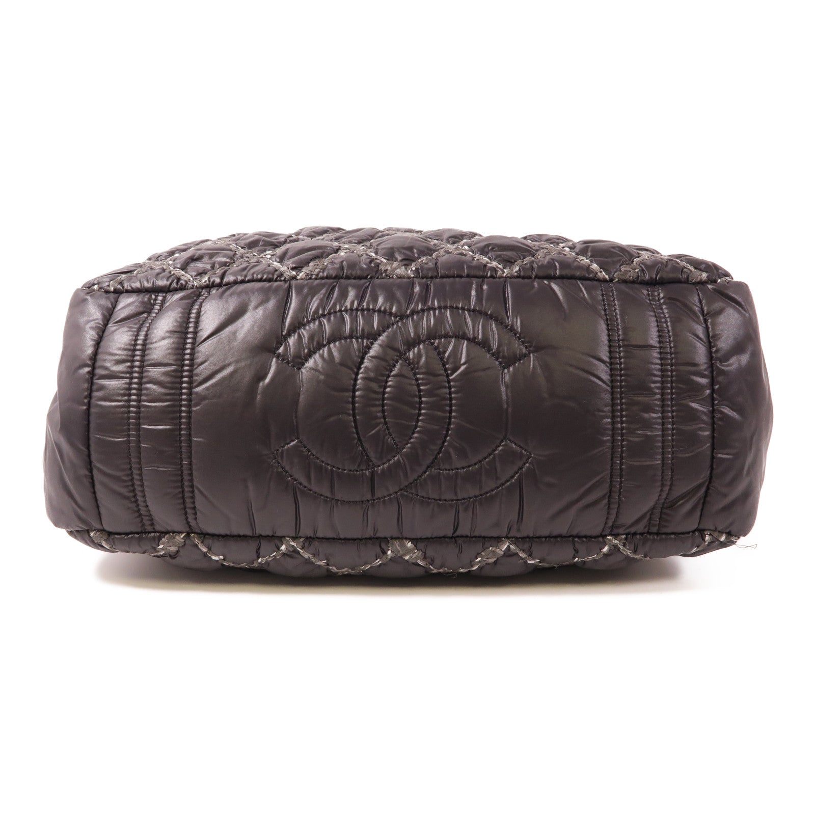CHANEL CC SHW Chain Shoulder Bag Nylon Black