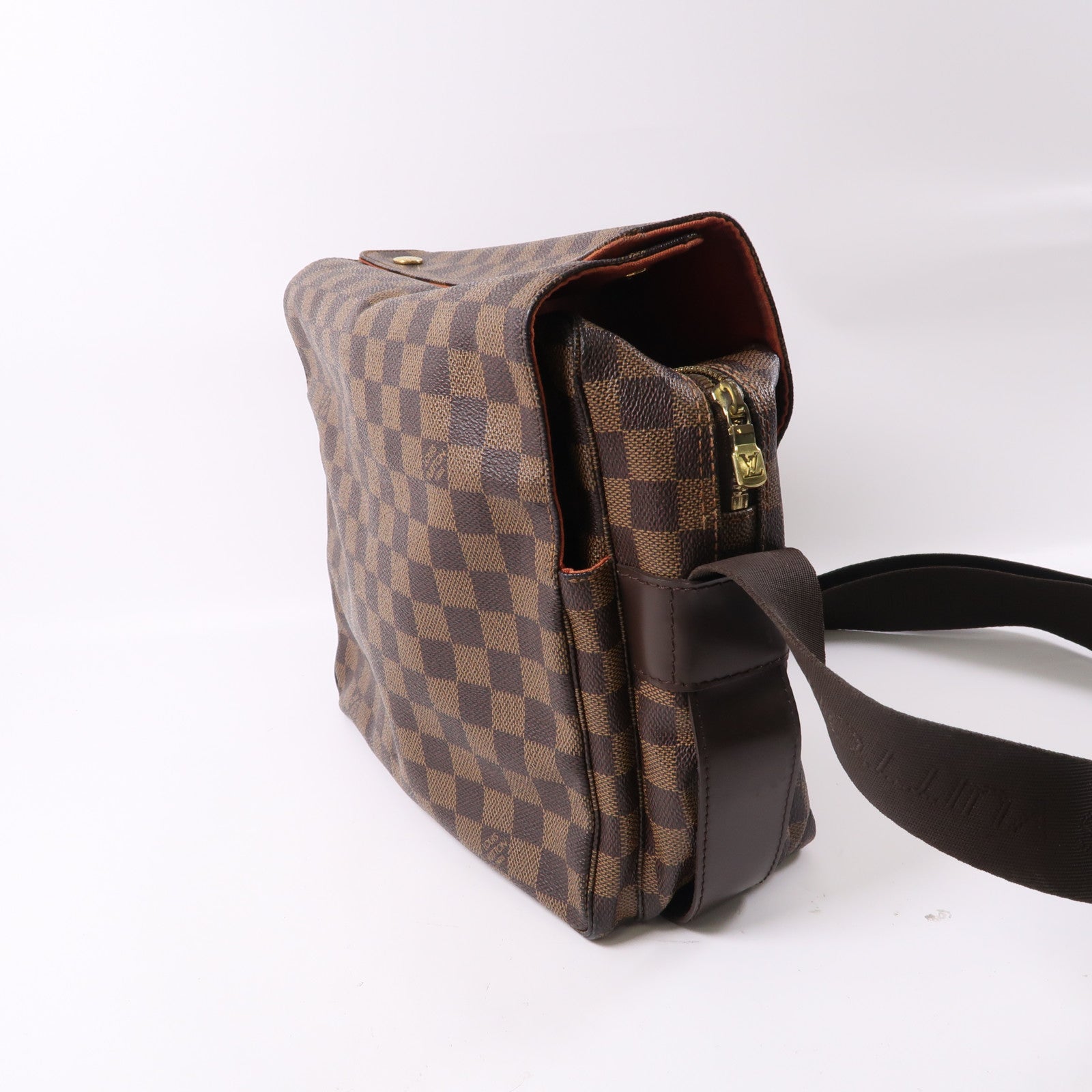 LOUIS VUITTON 【激減優惠】Damier Naviglio金扣肩背袋啡色