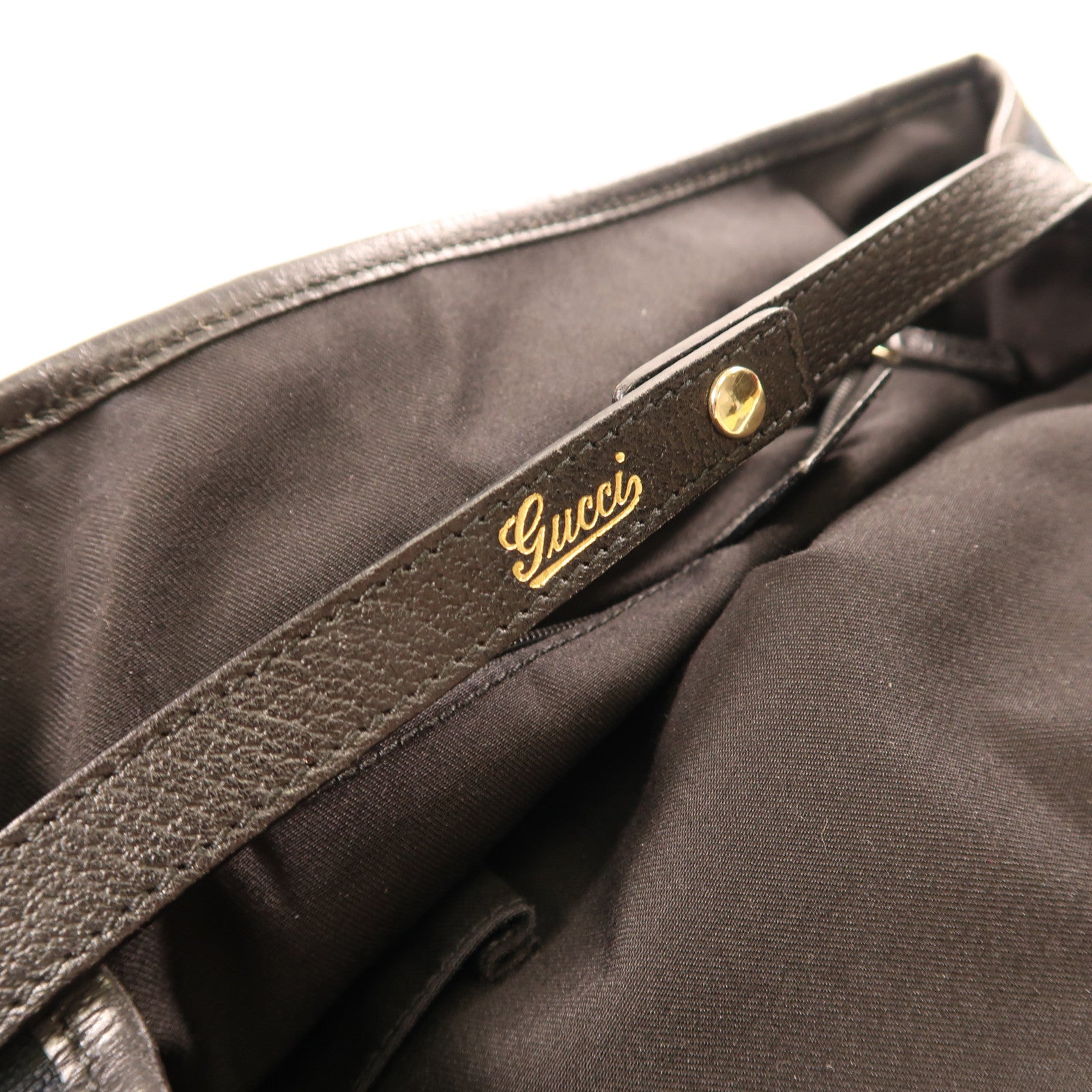 GUCCI 帆布Shoulder Bag金扣肩背袋黑色