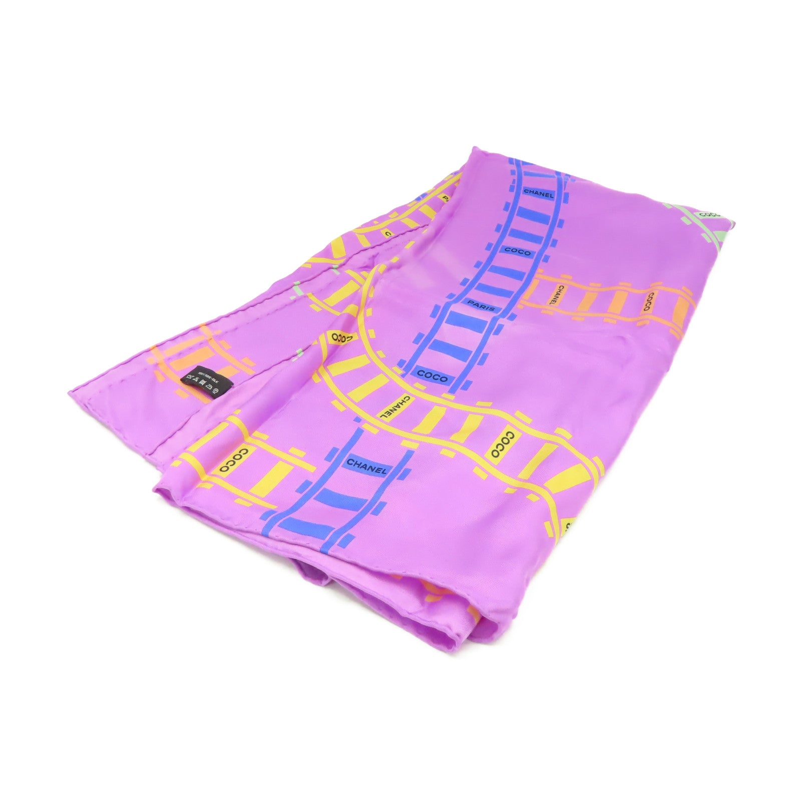 CHANEL 【激減優惠】絲質Scarf絲巾紫色/彩色