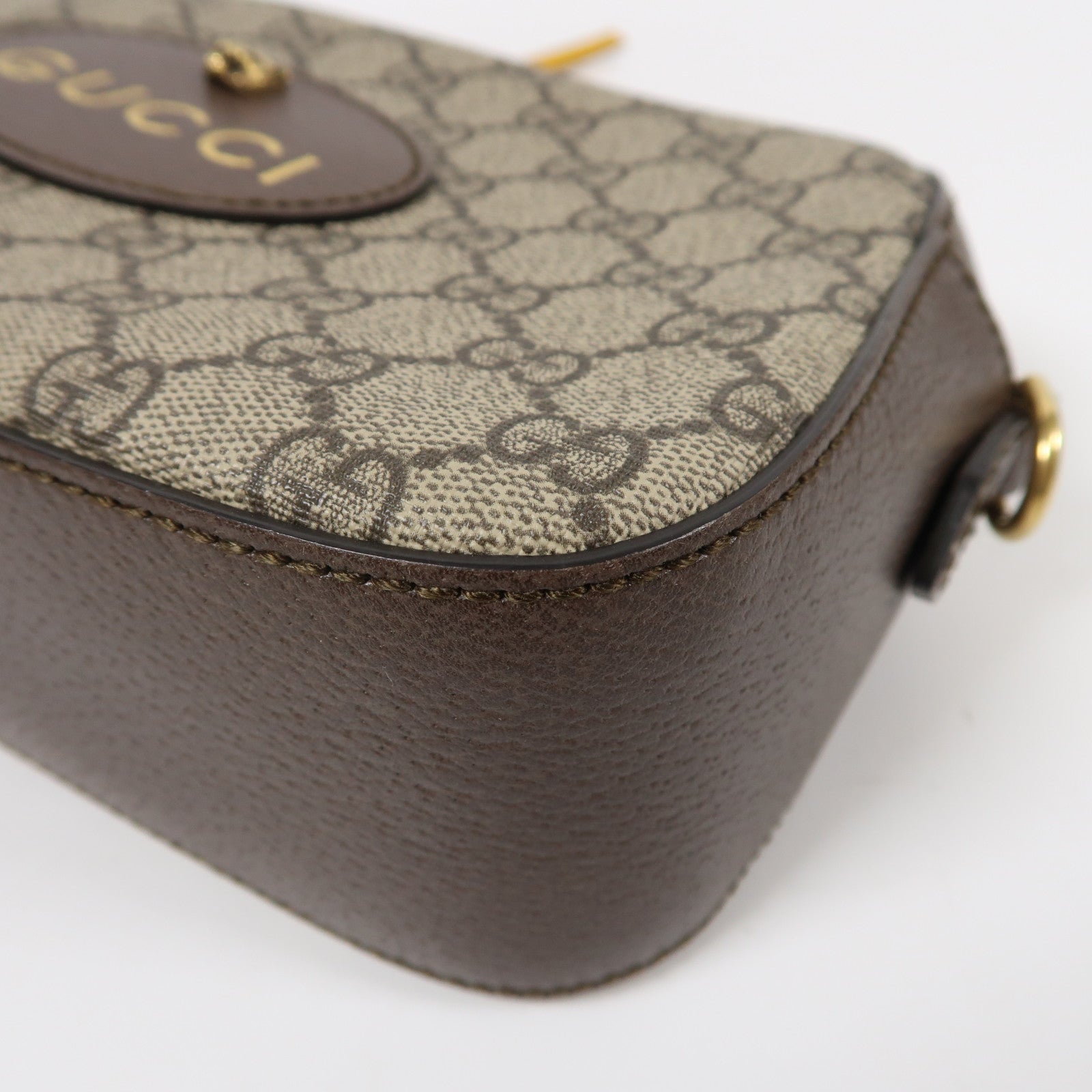 GUCCI 塗層帆布Neo Vintage GG Supreme金扣肩背袋啡色
