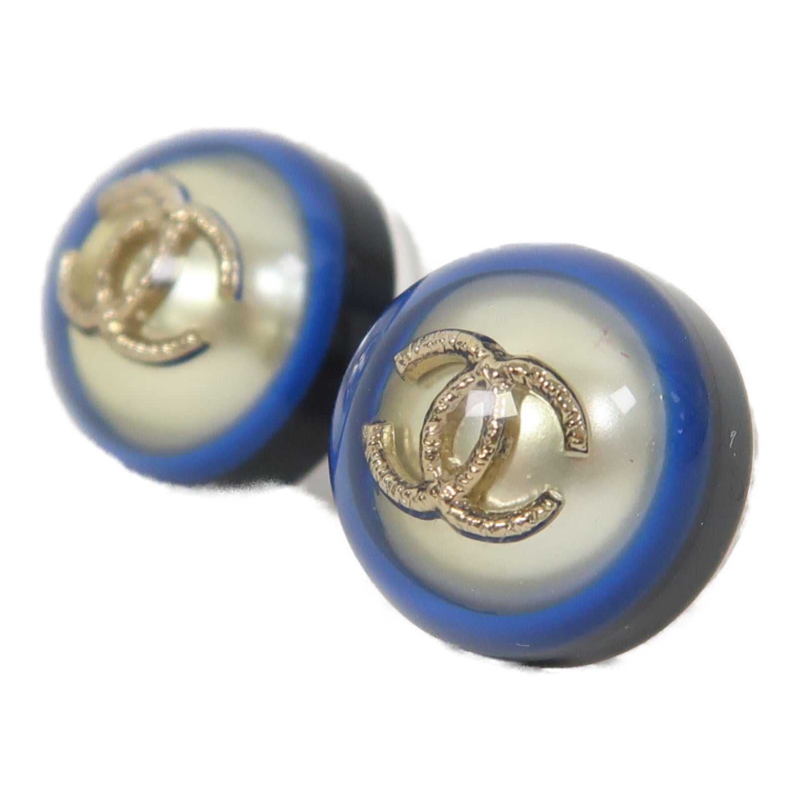 CHANEL 金屬Earrings耳環藍色/金色/黑色
