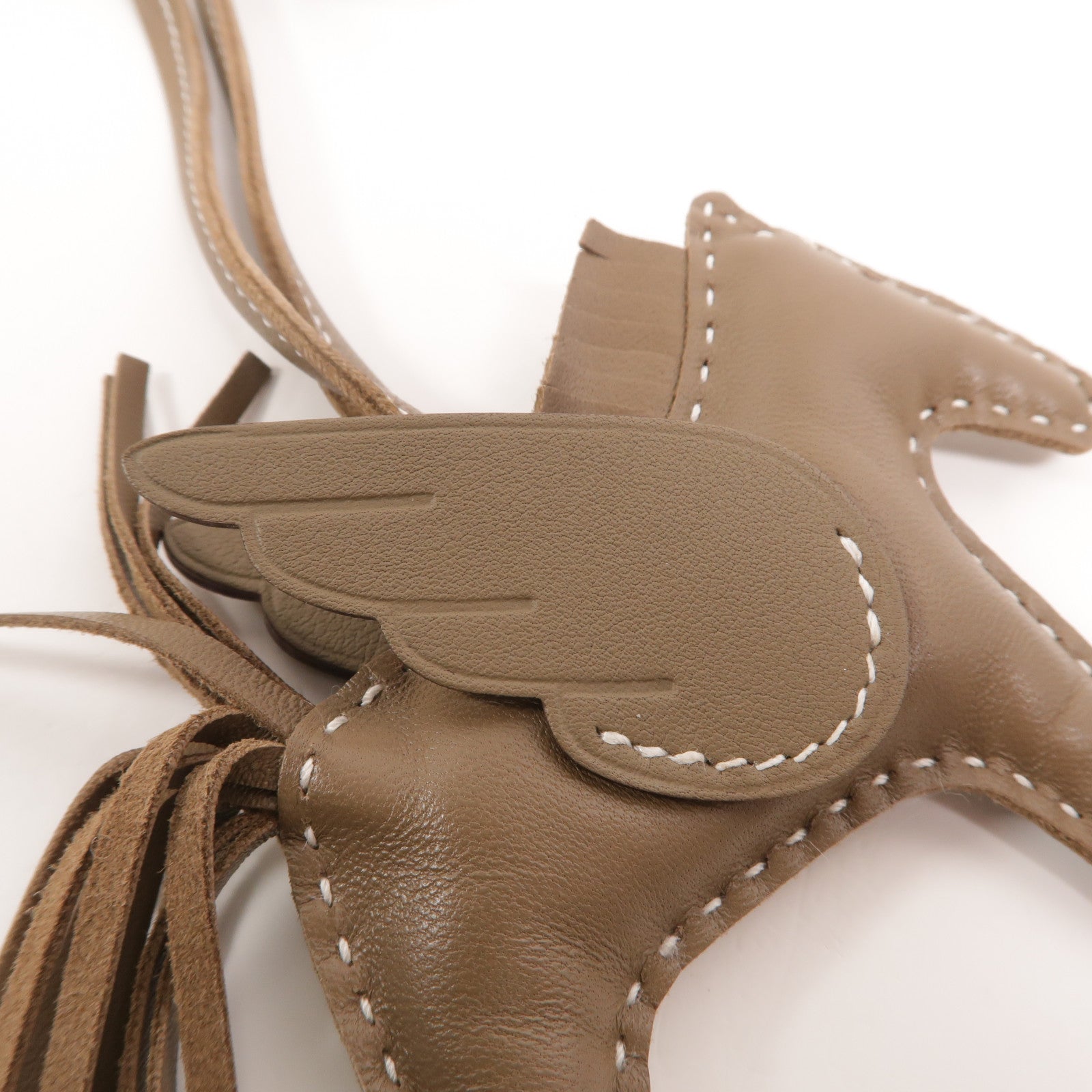 HERMES Milo/Swift皮革Rodeo Pegase PM掛飾Etoupe