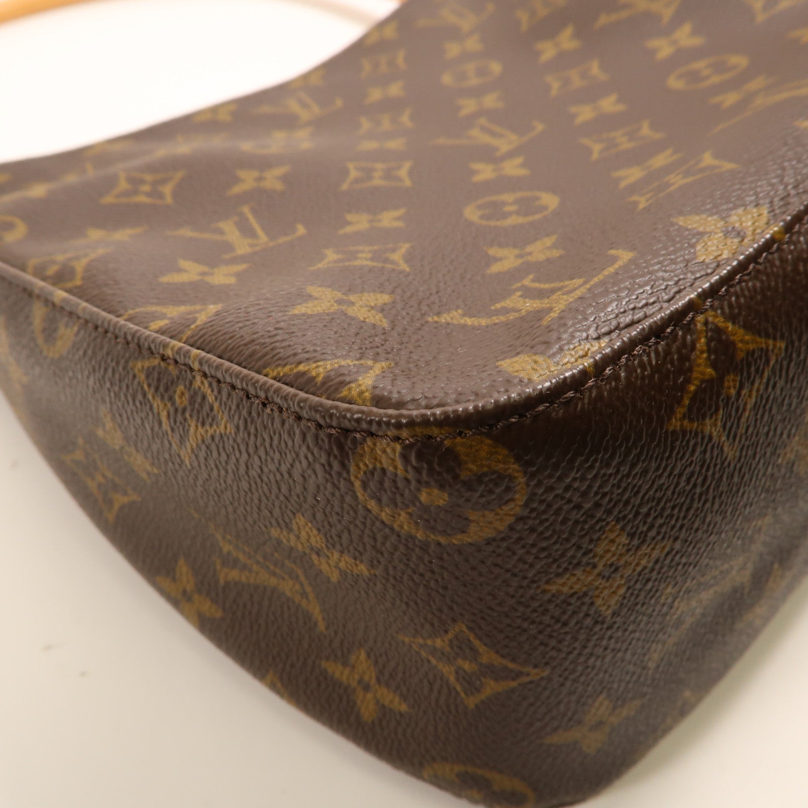 LOUIS VUITTON Monogram Looping MM金扣肩背袋棕色