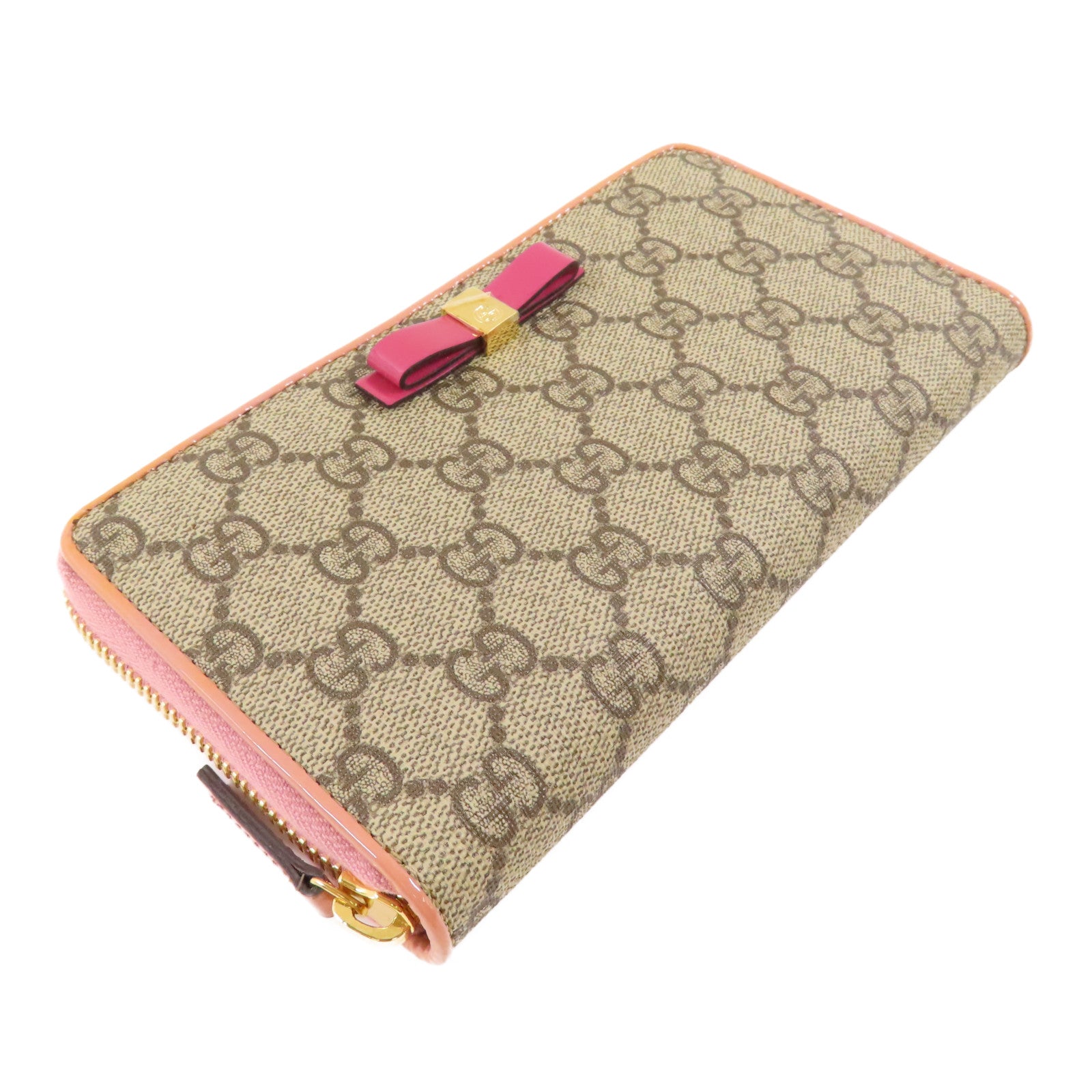 GUCCI 塗層帆布Long Wallet金扣長錢包