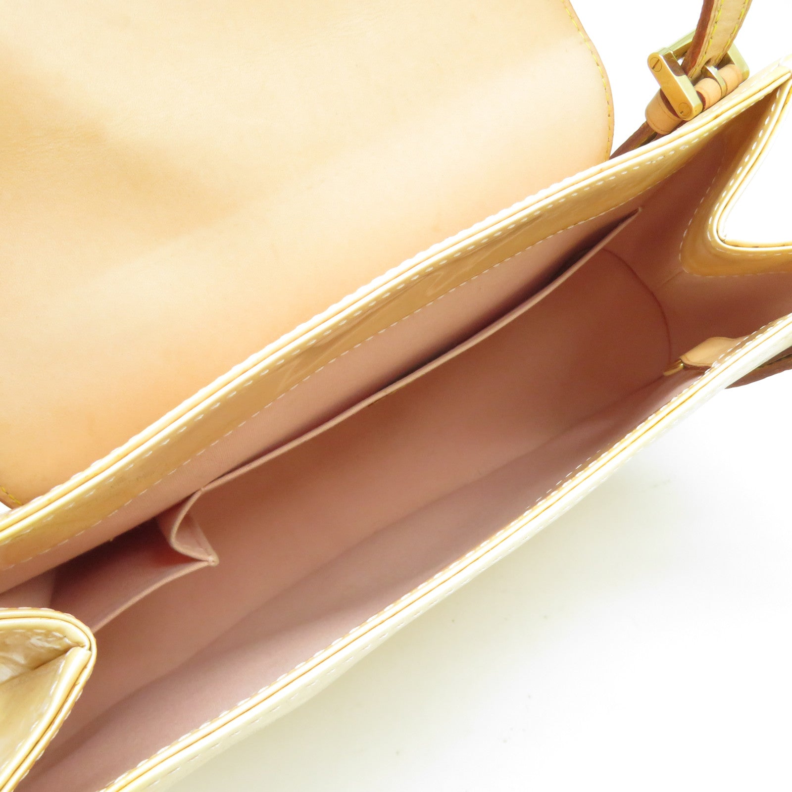 LOUIS VUITTON 【激減優惠】Monogram Vernis Biscayne Bay GM金扣肩背袋米色
