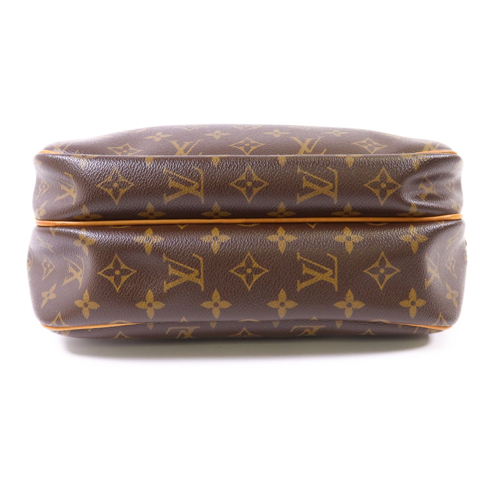 LOUIS VUITTON Monogram Reporter PM金扣肩背袋棕色