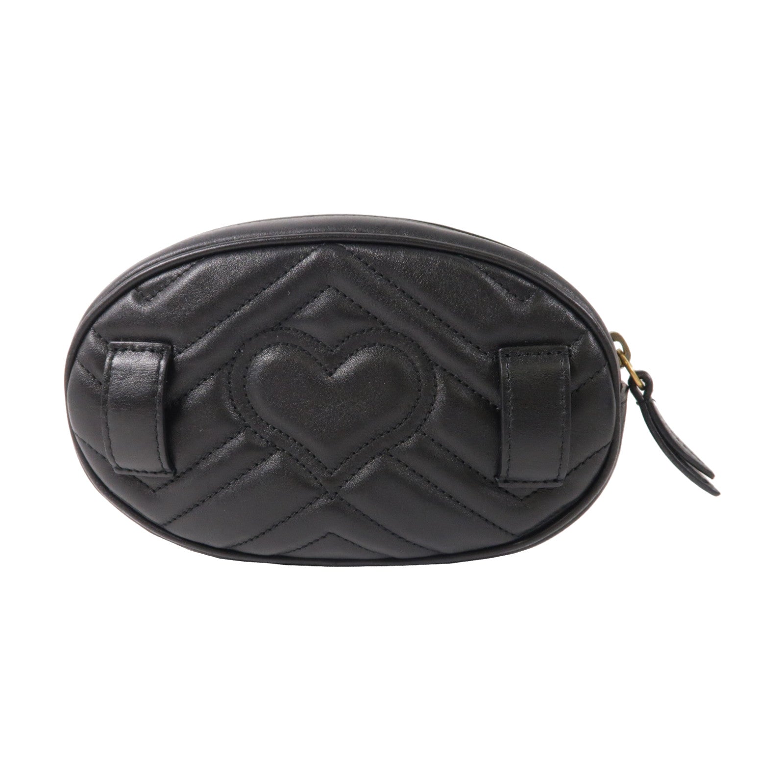 GUCCI 【激減優惠】牛皮皮革GG Marmont Belt Bag金扣腰包黑色