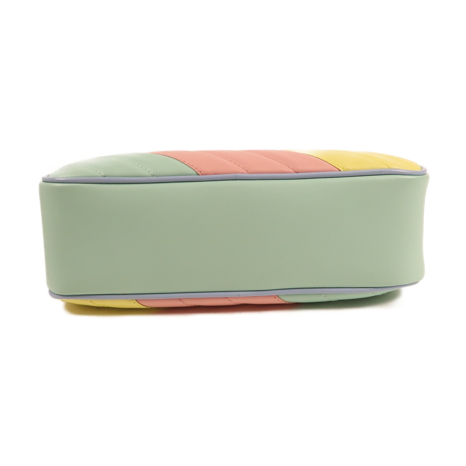 GUCCI 羊皮皮革GG Marmont銀扣鏈帶肩背袋