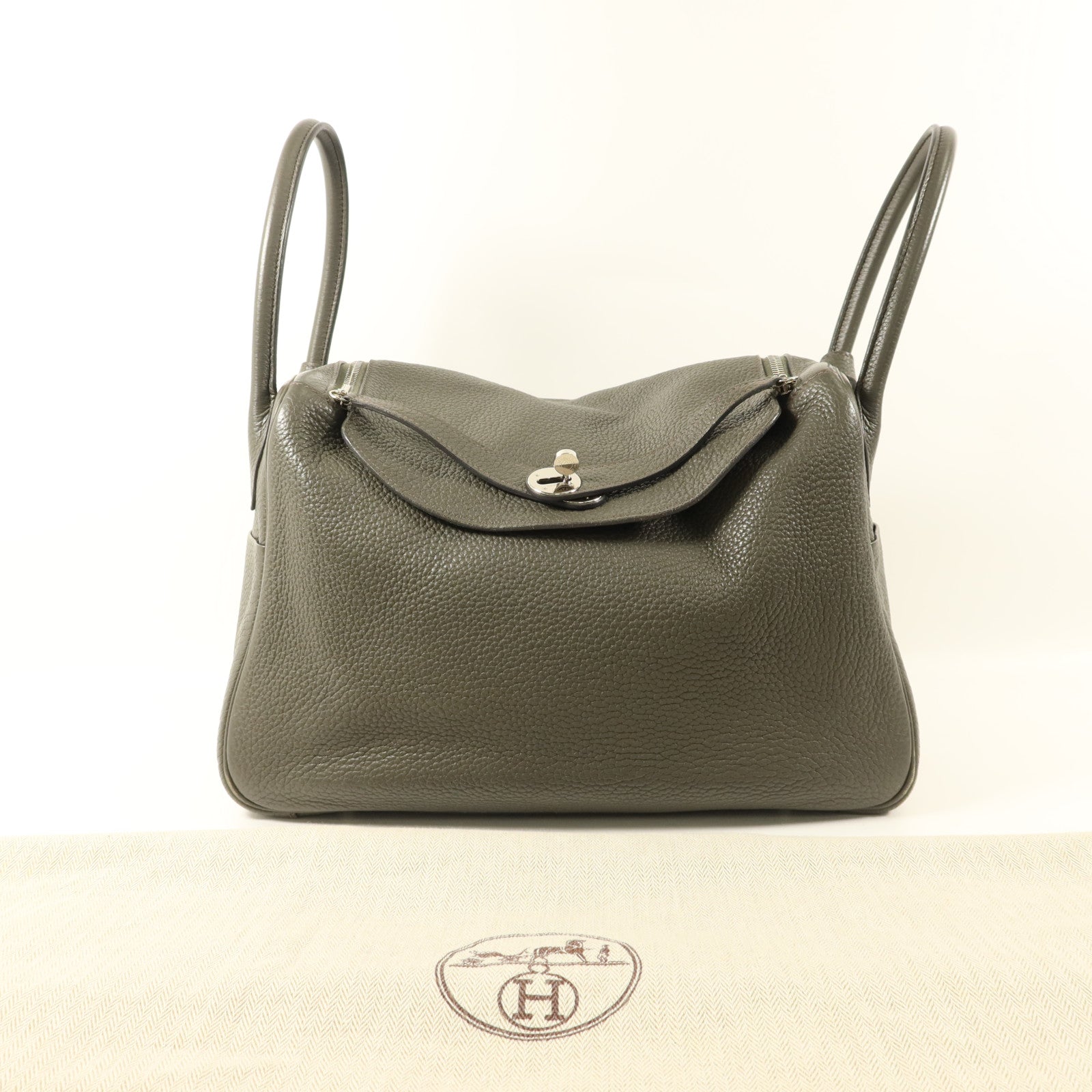 HERMES Clemence皮革Lindy 34銀扣手挽肩背兩用袋