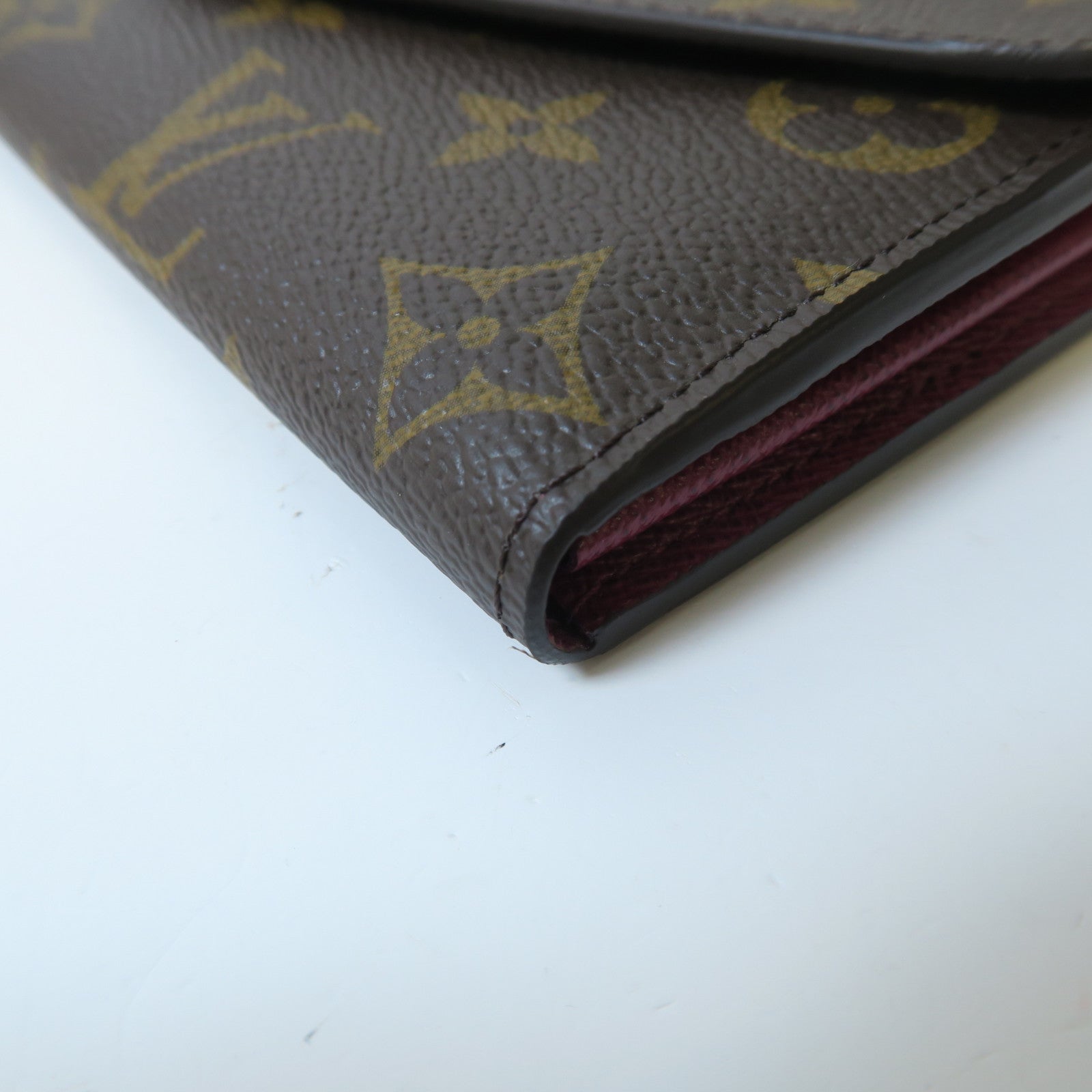 LOUIS VUITTON 【激減優惠】Monogram Sarah金扣鈕扣長錢包啡色