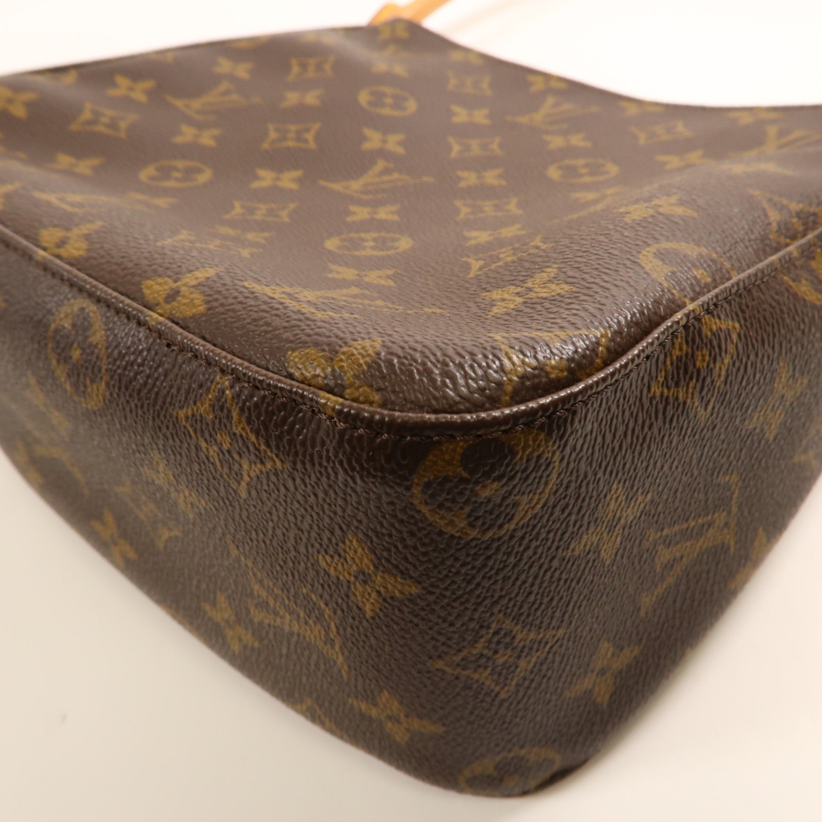 LOUIS VUITTON Monogram Looping MM金扣肩背袋棕色