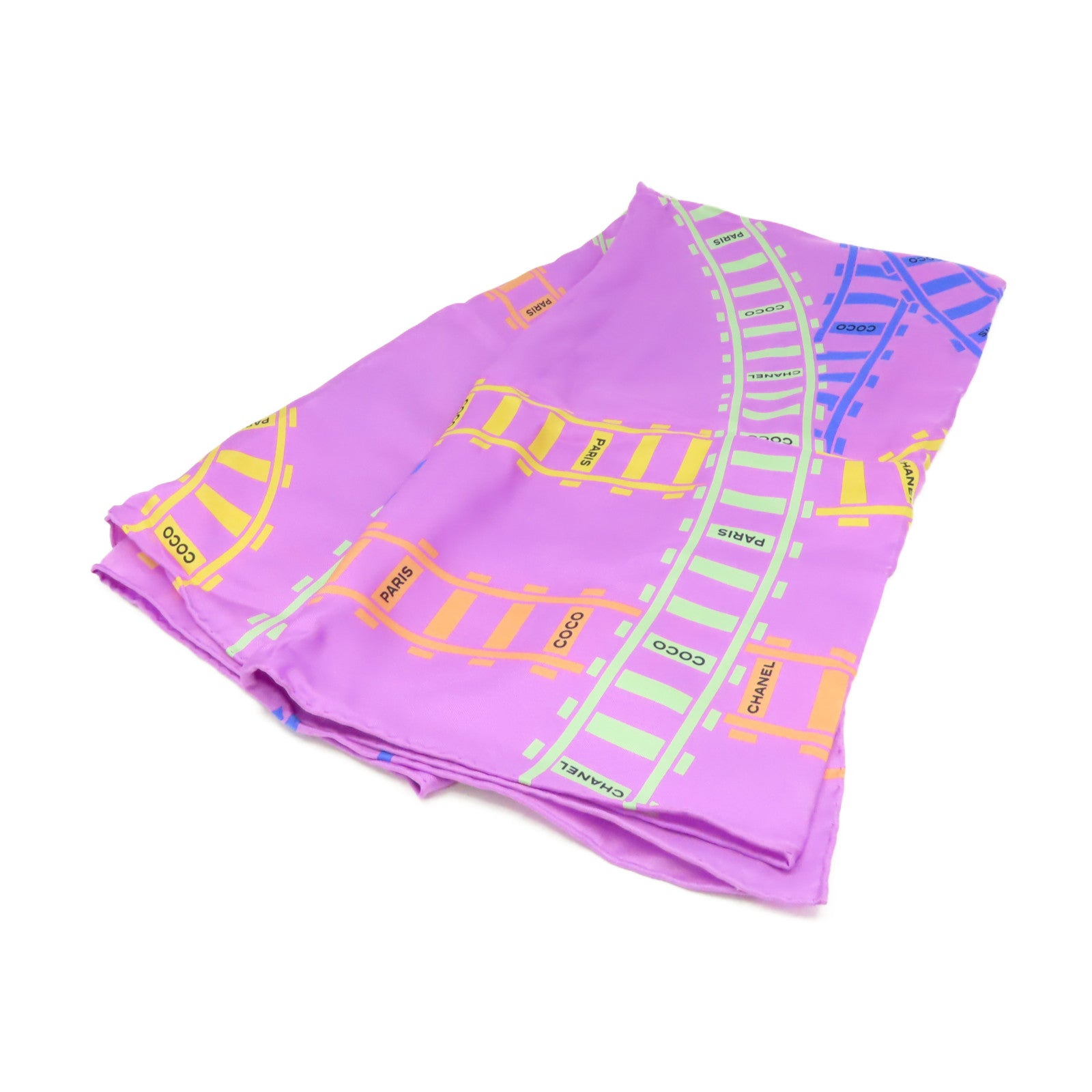 CHANEL 【激減優惠】絲質Scarf絲巾紫色/彩色