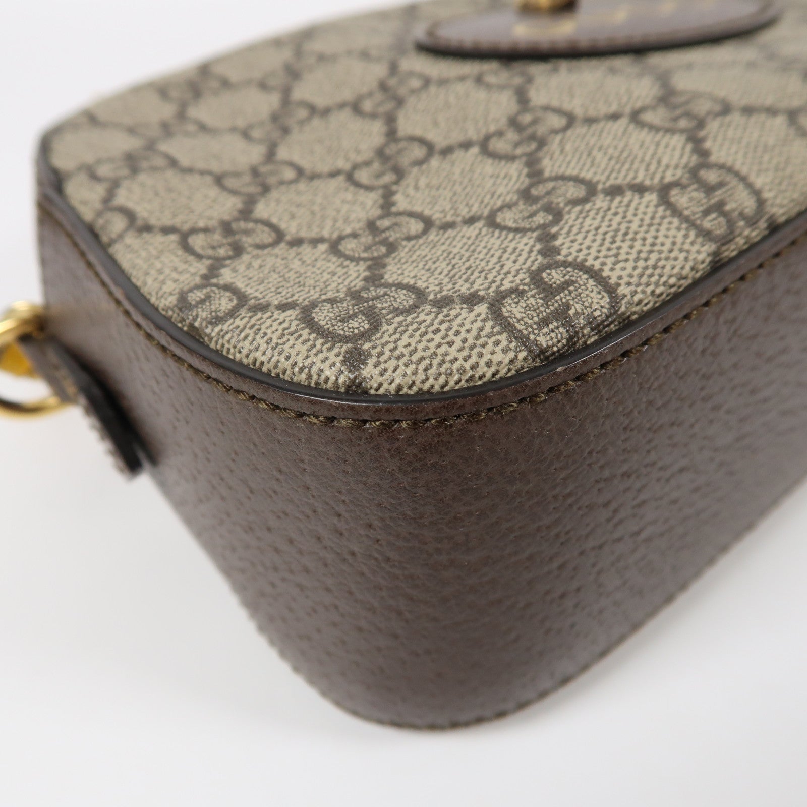 GUCCI 塗層帆布Neo Vintage GG Supreme金扣肩背袋啡色
