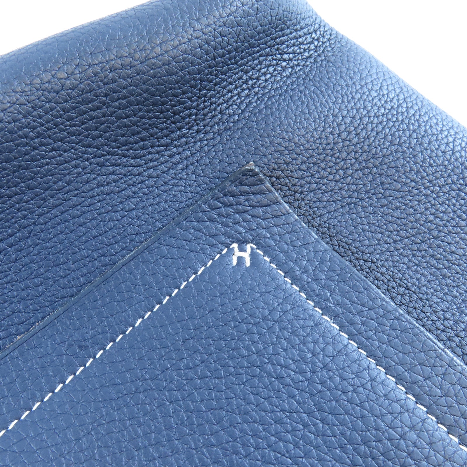 HERMES 【激減優惠】Clemence皮革Cabasellier 31肩背袋Bleu Nuit午夜藍色