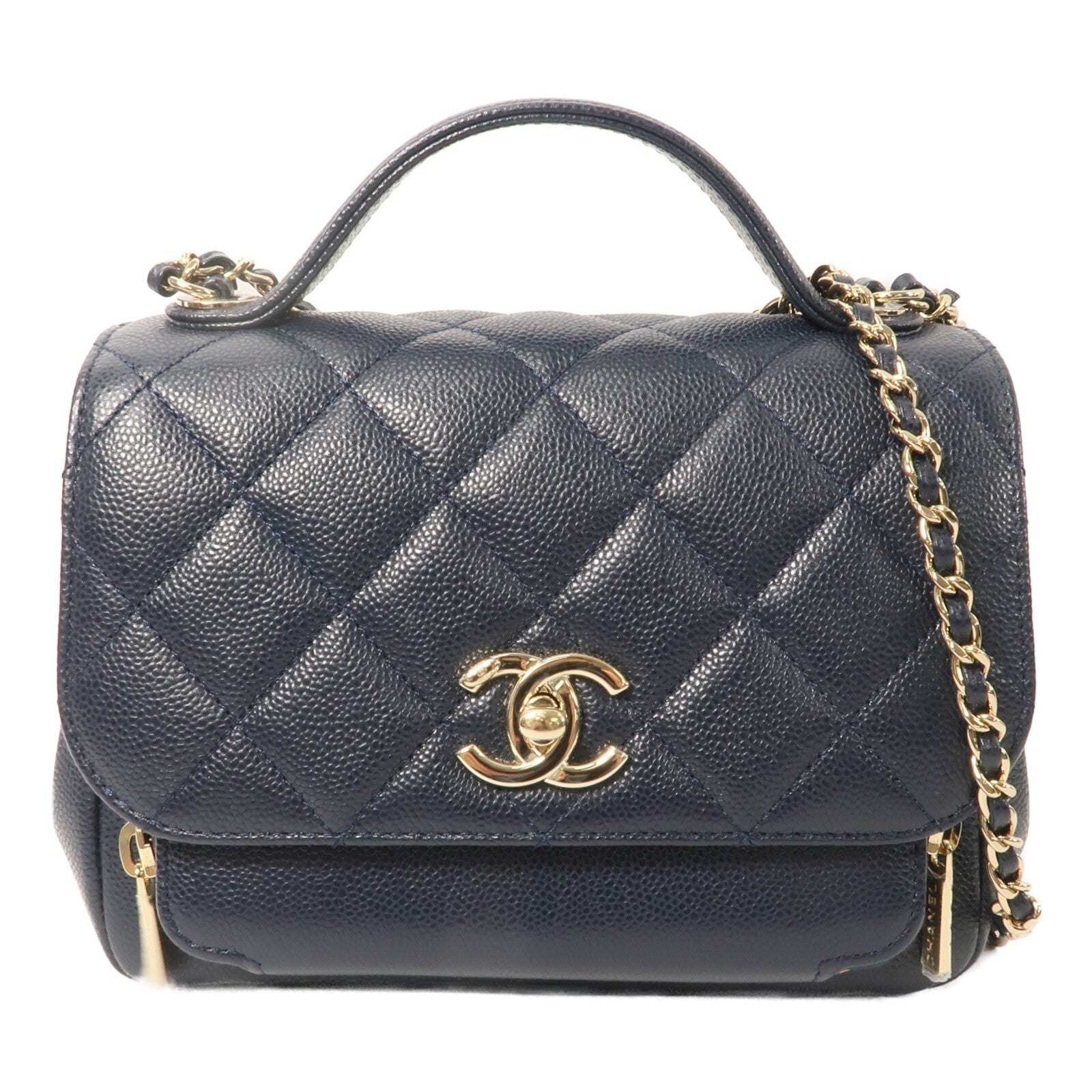 CHANEL 牛皮皮革Bussiness Affinity Small鏈帶手挽肩背兩用袋