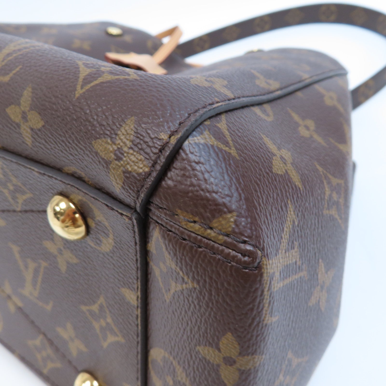 LOUIS VUITTON Monogram Montaigne MM金扣手挽肩背兩用袋啡色