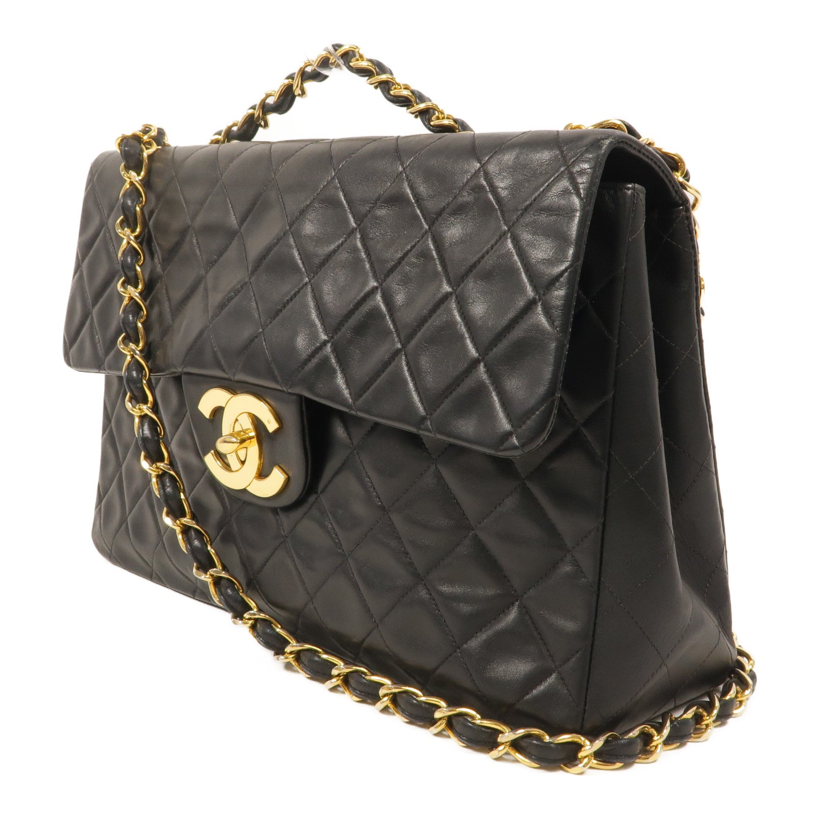 CHANEL 羊皮皮革Vintage Chain Shoulder手挽肩背兩用袋