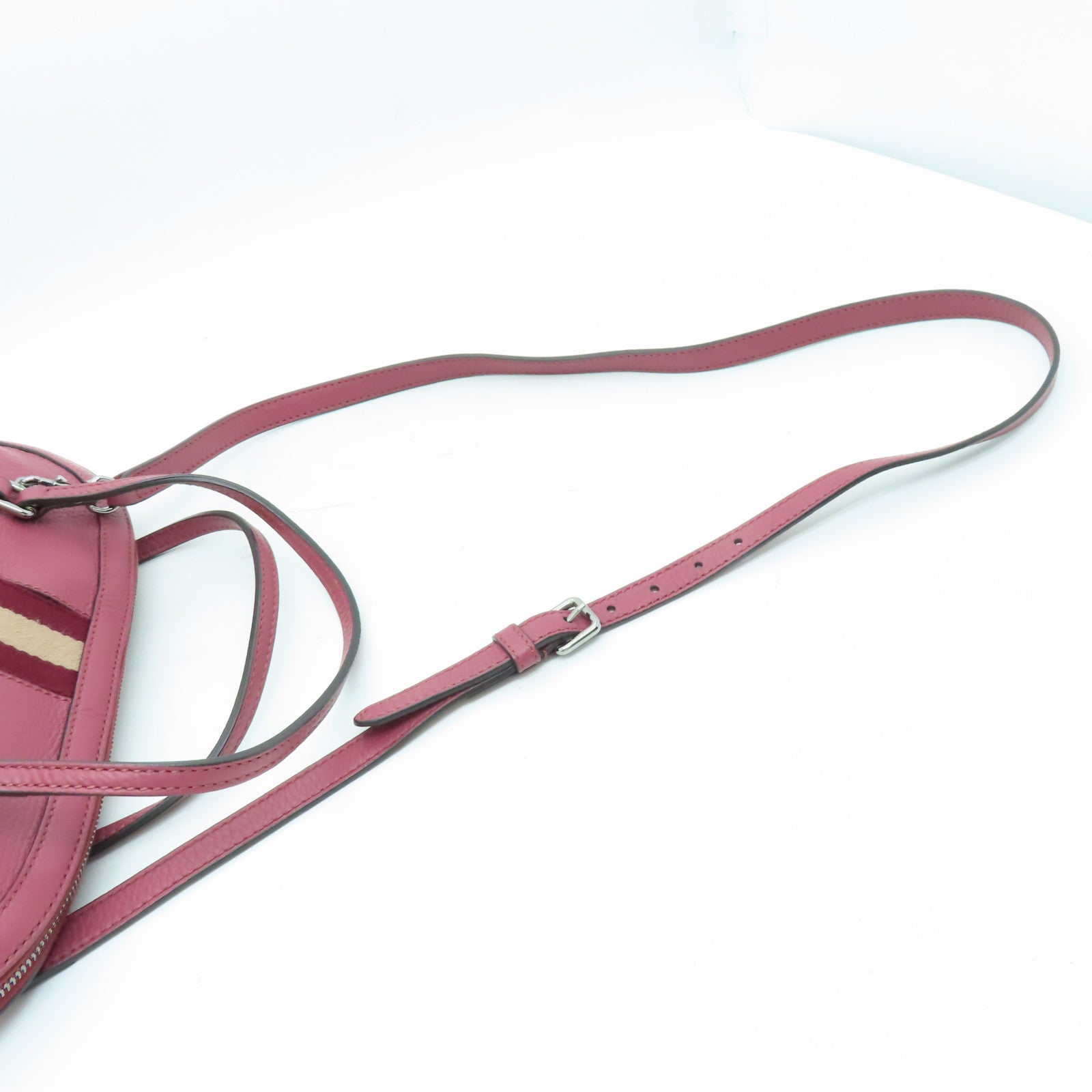 GUCCI 【清倉大減價】牛皮皮革2 Way Shoulder銀扣手挽肩背兩用袋粉紅色