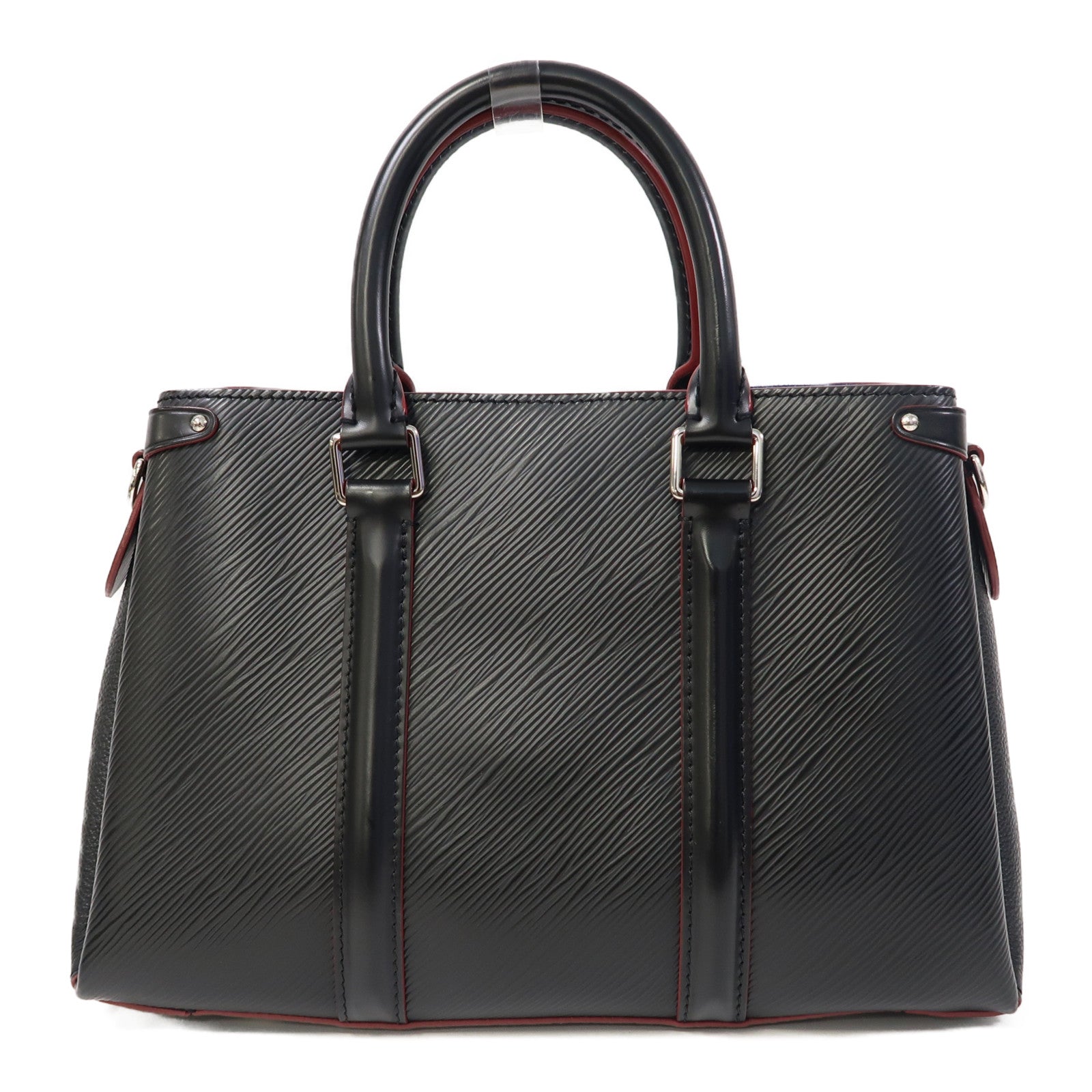 LOUIS VUITTON Epi Soufflot BB銀扣手挽肩背兩用袋黑色