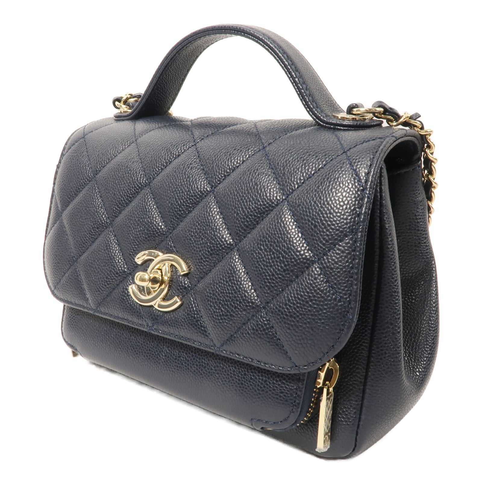 CHANEL 牛皮皮革Bussiness Affinity Small鏈帶手挽肩背兩用袋