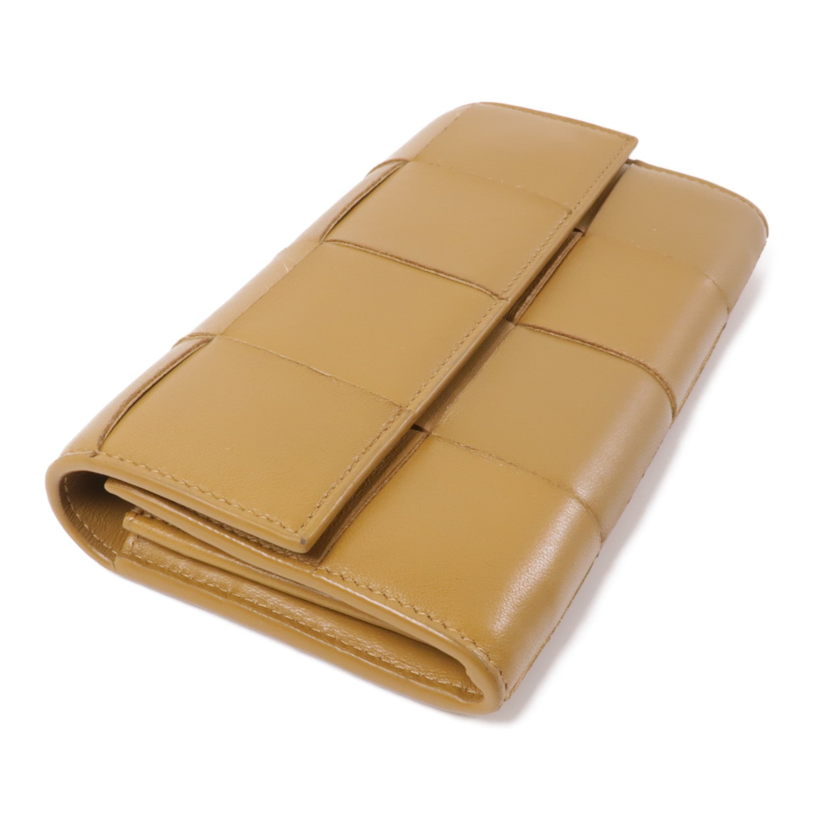 BOTTEGA VENETA 皮革Long Wallet金扣長錢包棕色