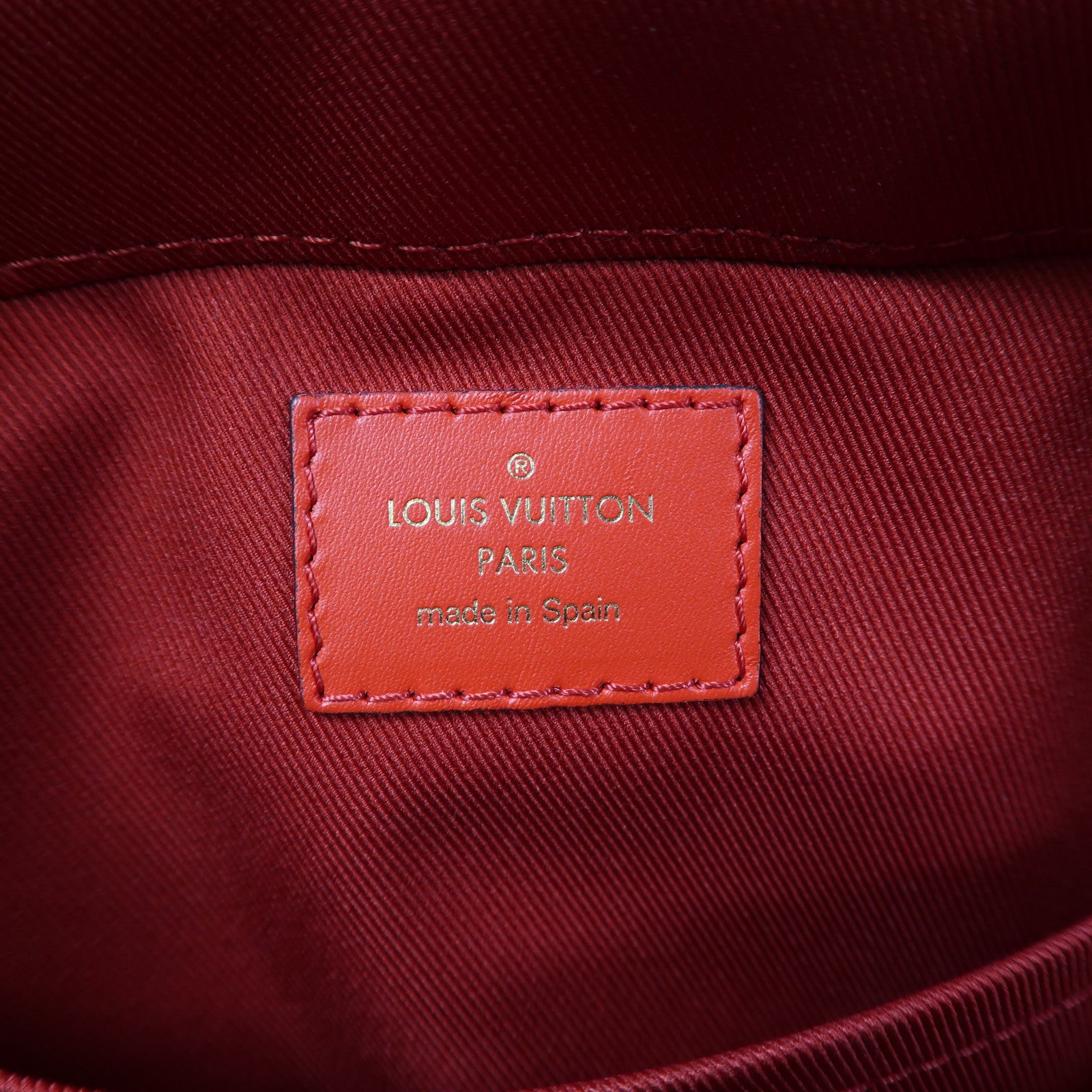 LOUIS VUITTON Monogram Saintonge金扣肩背袋啡色/紅色