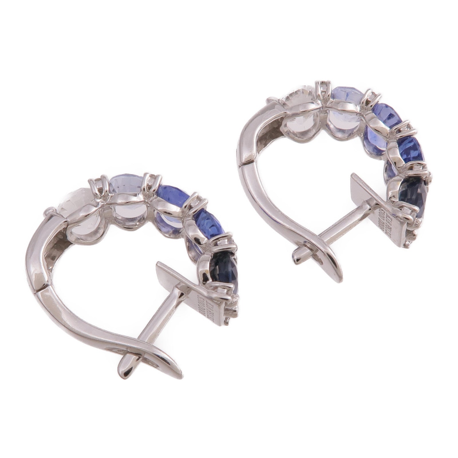 JEWELRY 18K白金Sapphire Diamond Earrings藍寶石/鑽石耳環