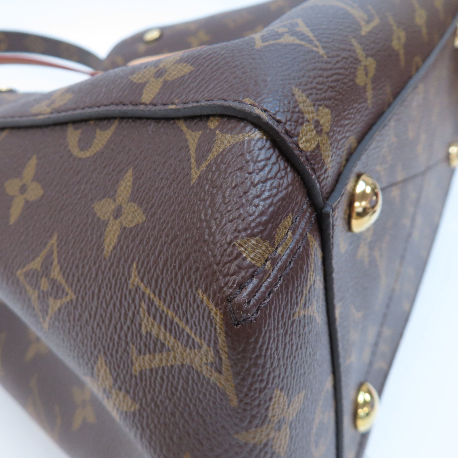 LOUIS VUITTON Monogram Montaigne MM金扣手挽肩背兩用袋啡色