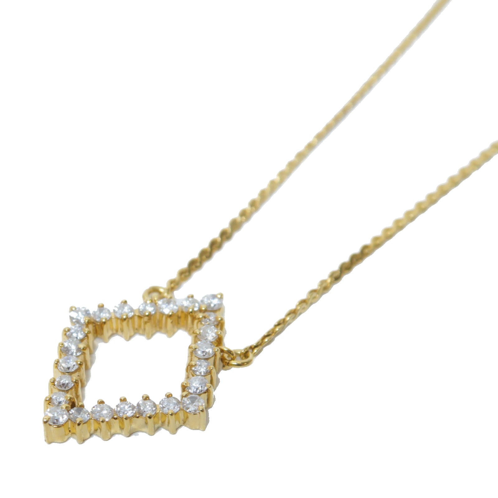 JEWELRY 【激減優惠】18K黃金Diamond Necklace 0.37ct鑽石項鍊金色