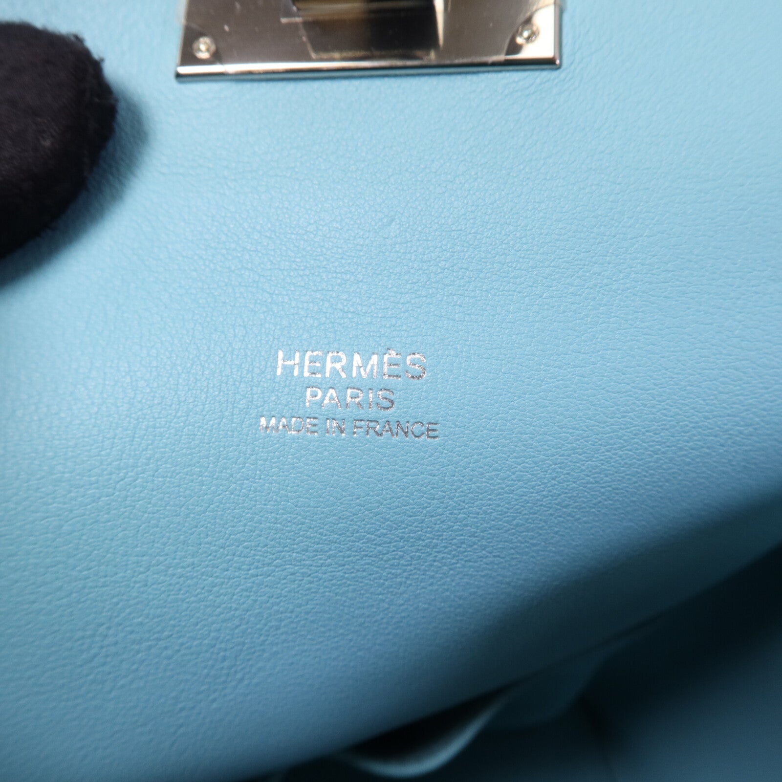 HERMES Swift皮革Toobox 20銀扣手挽肩背兩用袋Bleu St Cyr