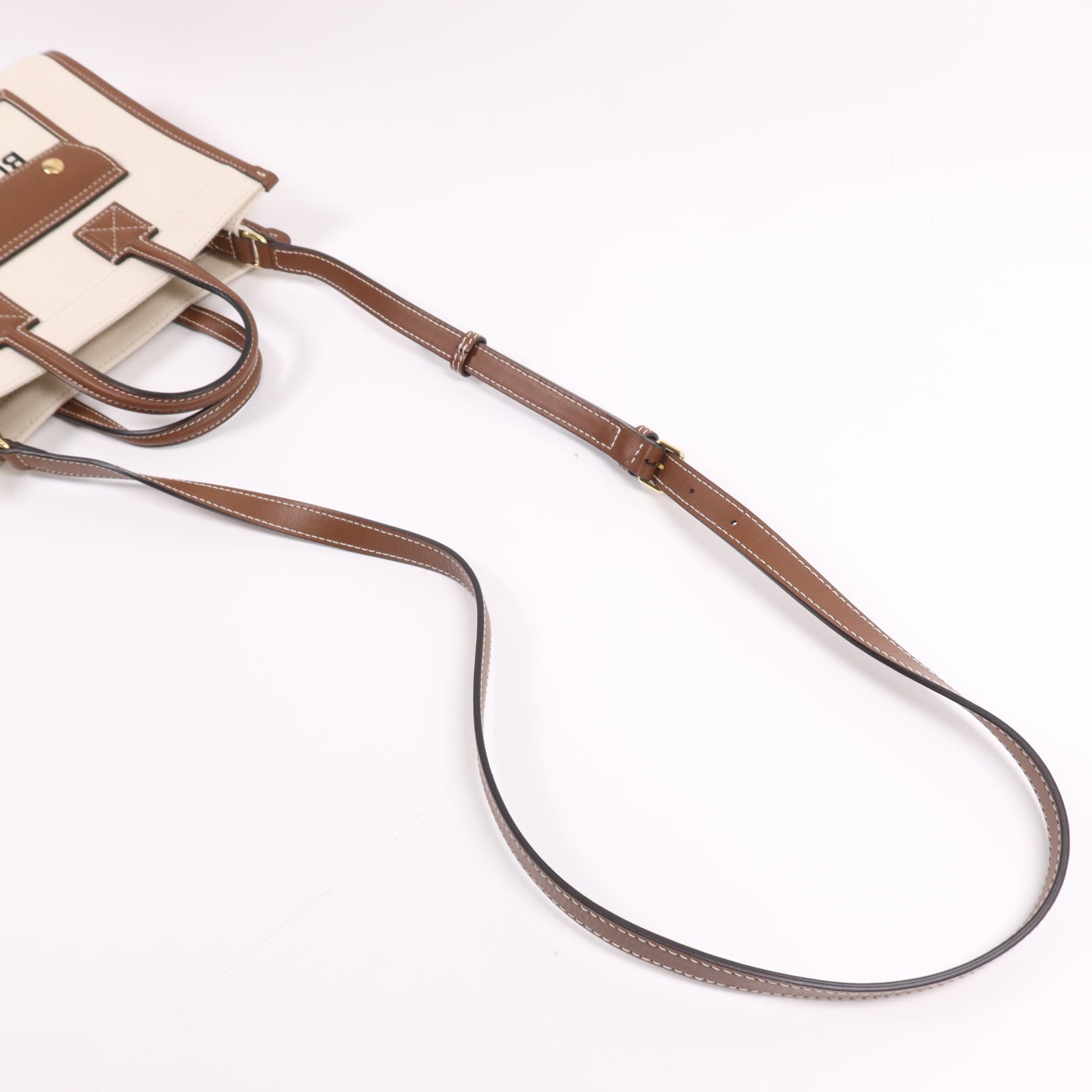 BURBERRY 帆布Freya金扣手挽肩背兩用袋