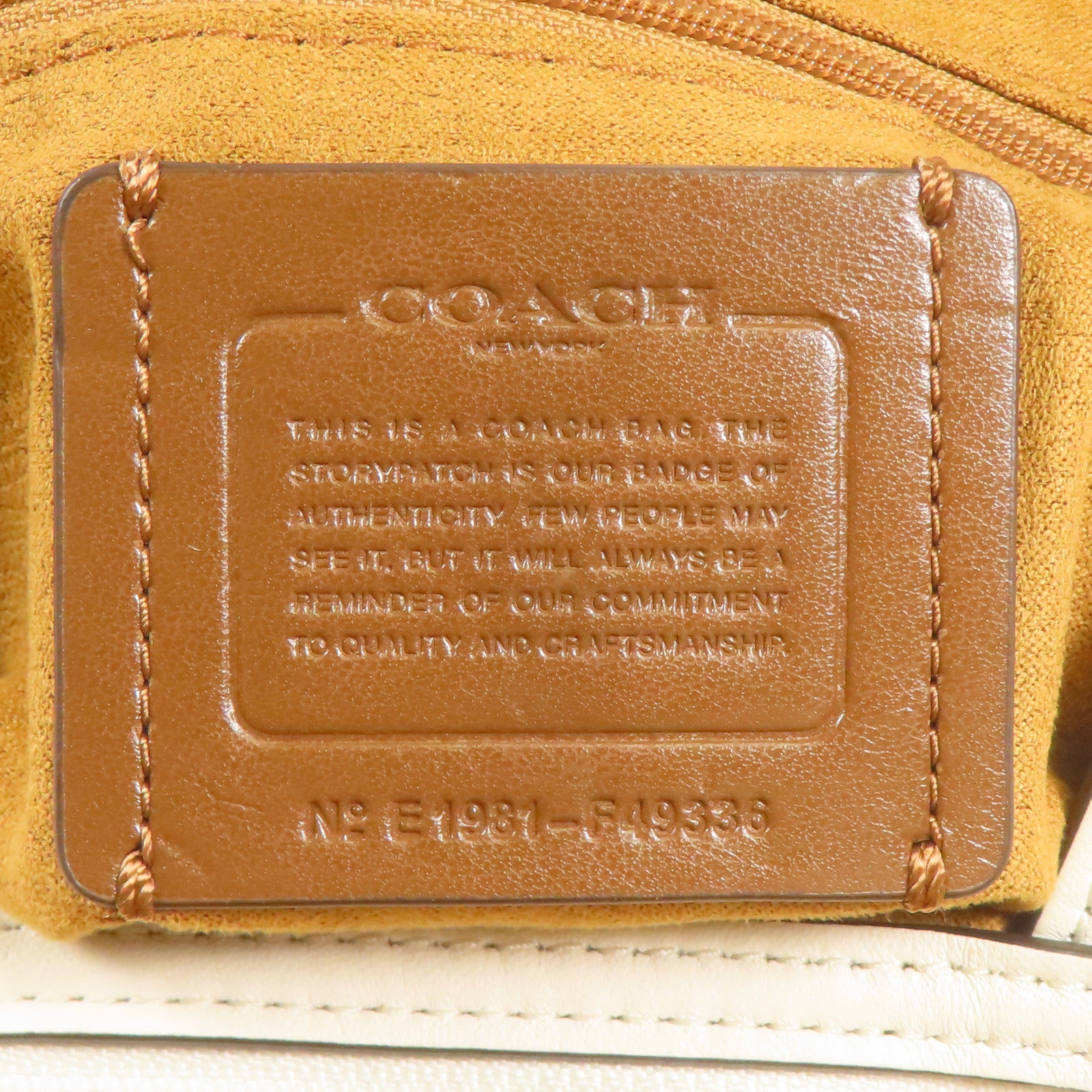 COACH GHW Shoulder Bag Calfskin Leather White