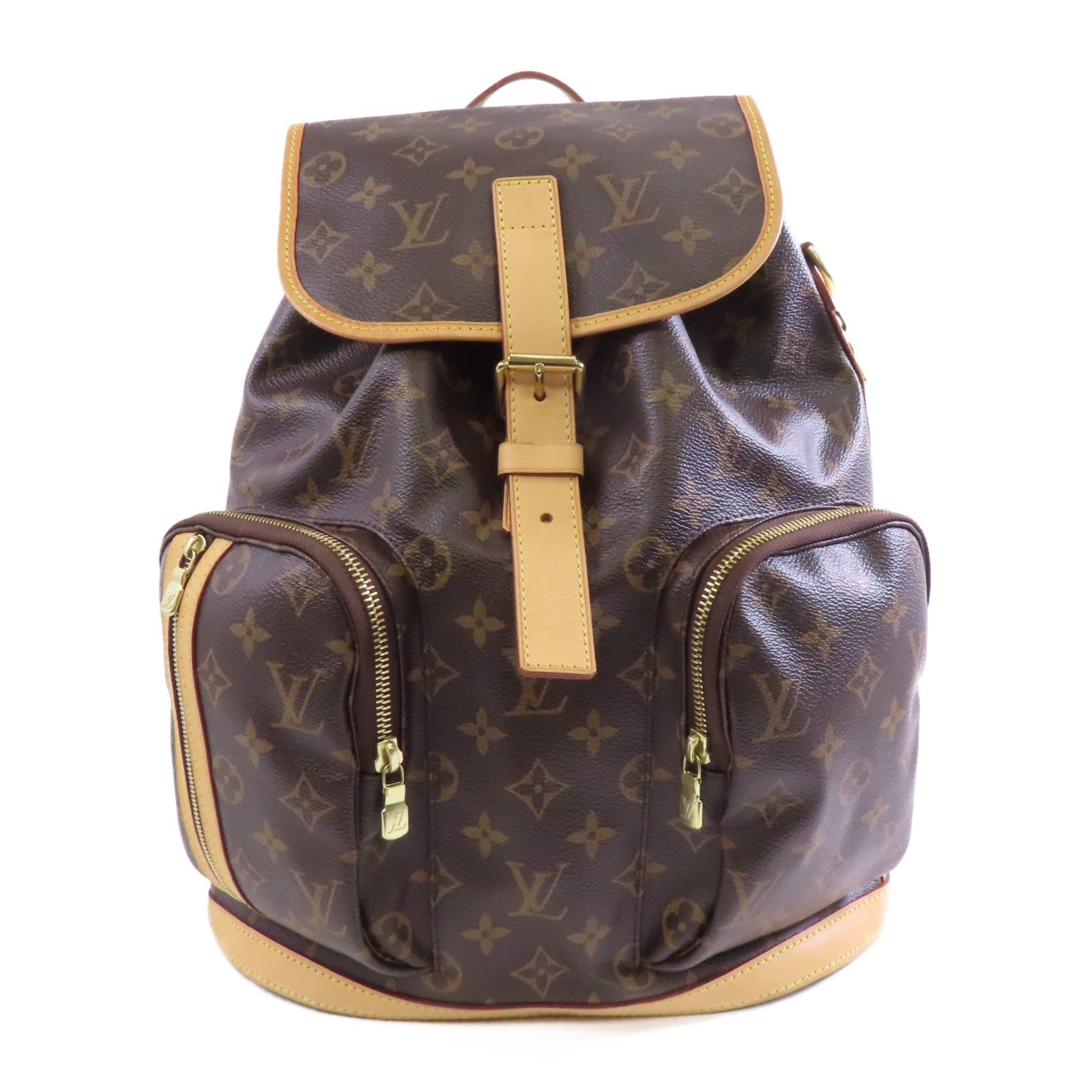 LOUIS VUITTON Monogram Bosphore金扣背包棕色