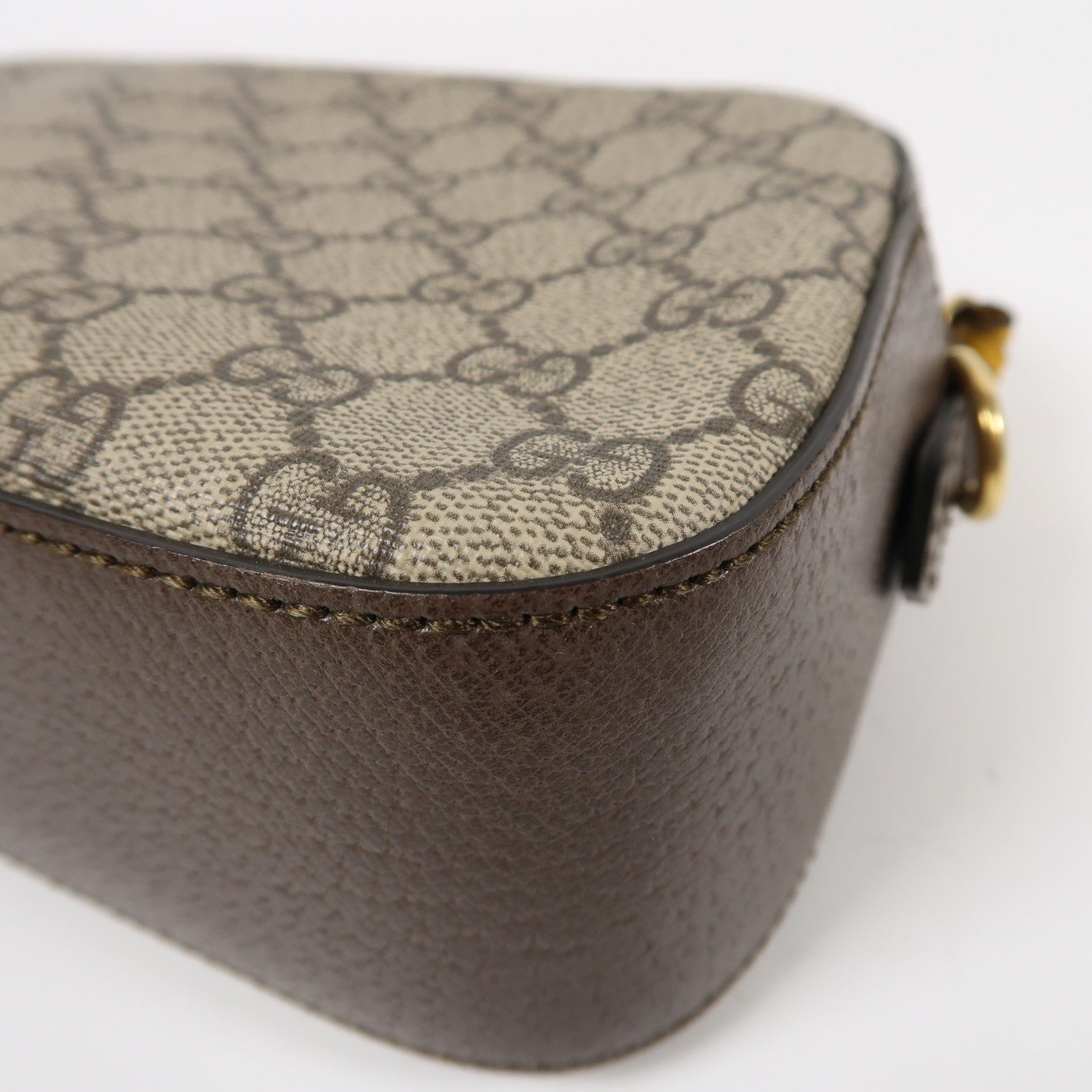 GUCCI 塗層帆布Neo Vintage GG Supreme金扣肩背袋啡色
