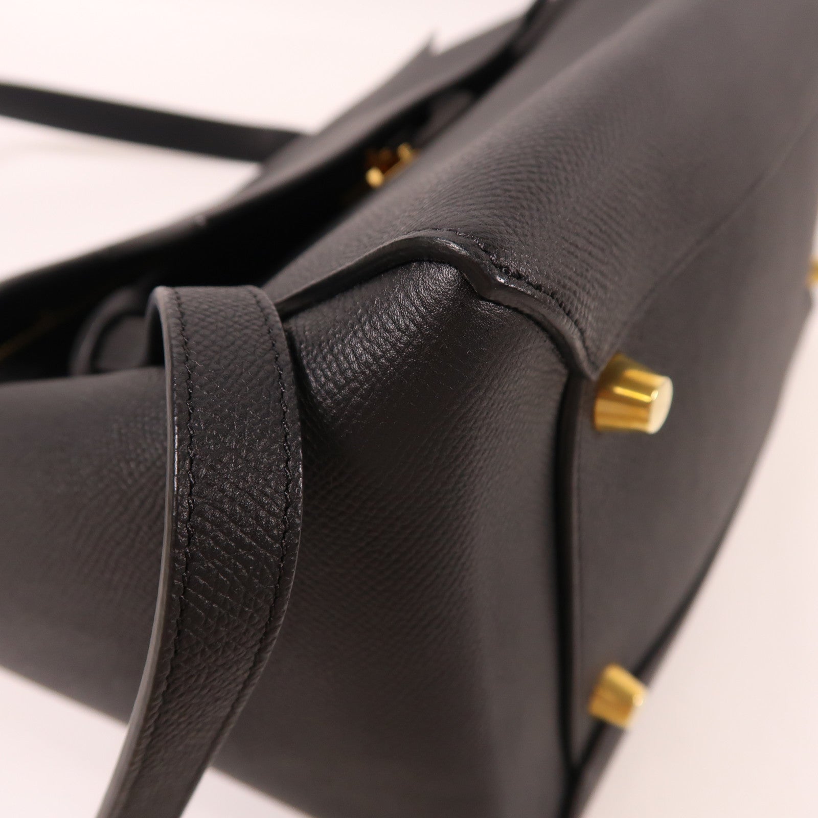 CELINE 牛皮皮革Micro Belt金扣手挽袋