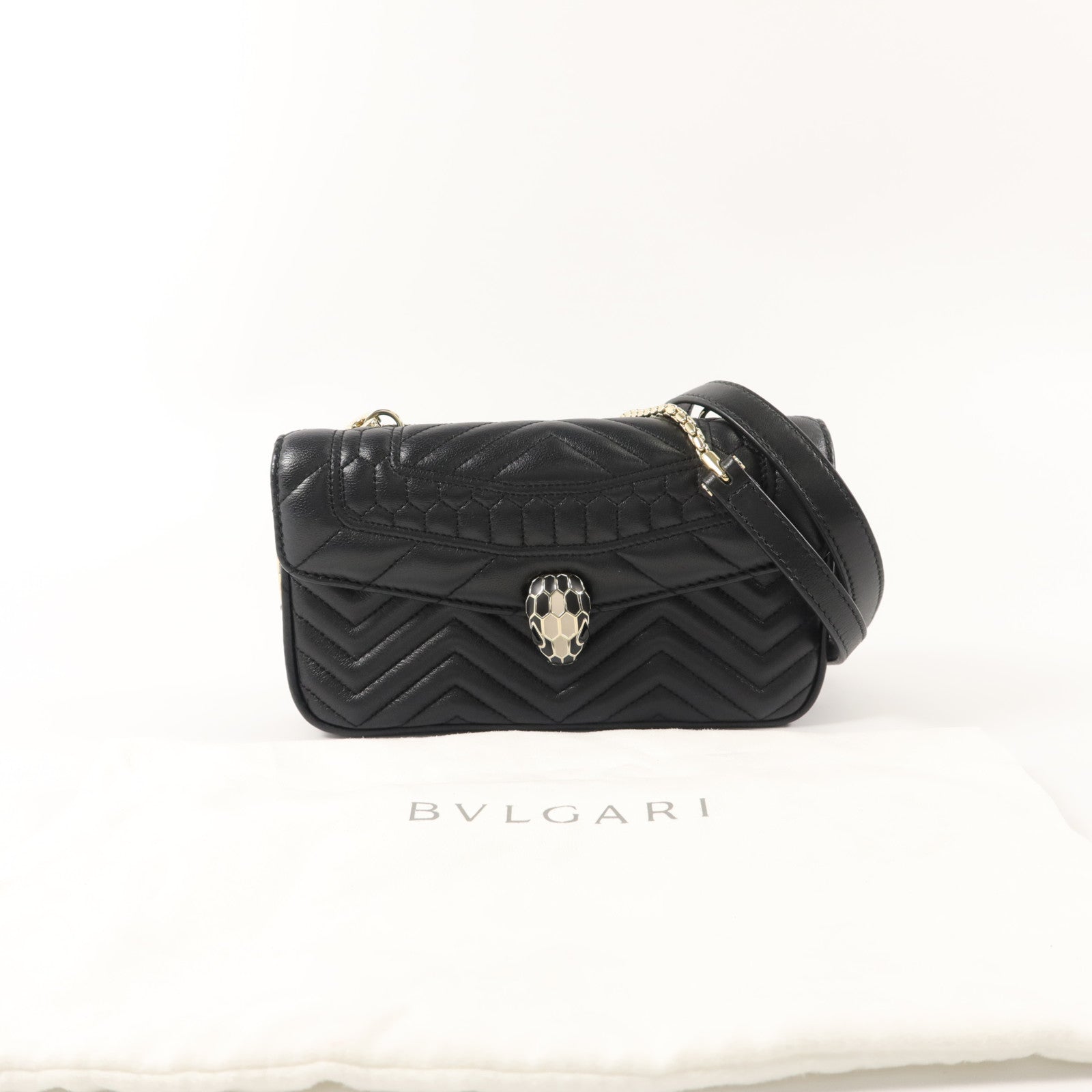 BVLGARI 【激減優惠】牛皮皮革Serpenti Forever鏈帶肩背袋/腰包