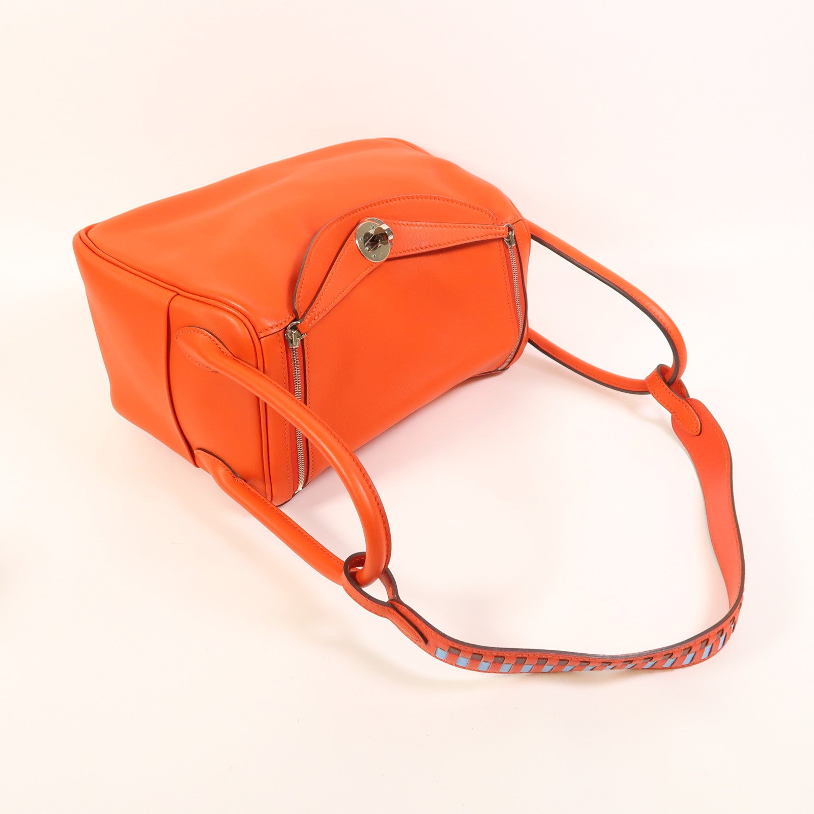 HERMES Swift皮革Lindy 26銀扣手挽肩背兩用袋Capucine