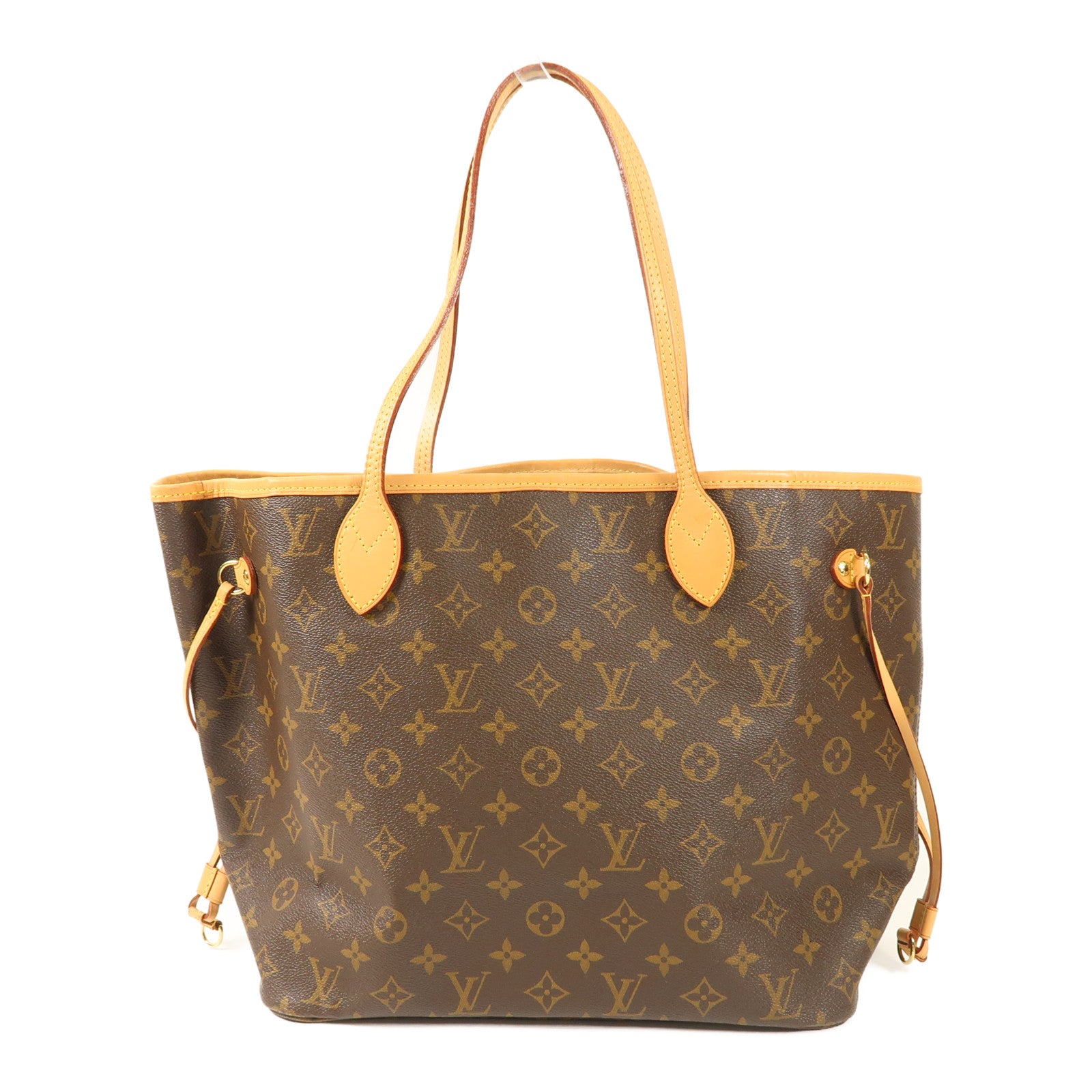 LOUIS VUITTON Monogram Neverfull MM金扣手挽袋