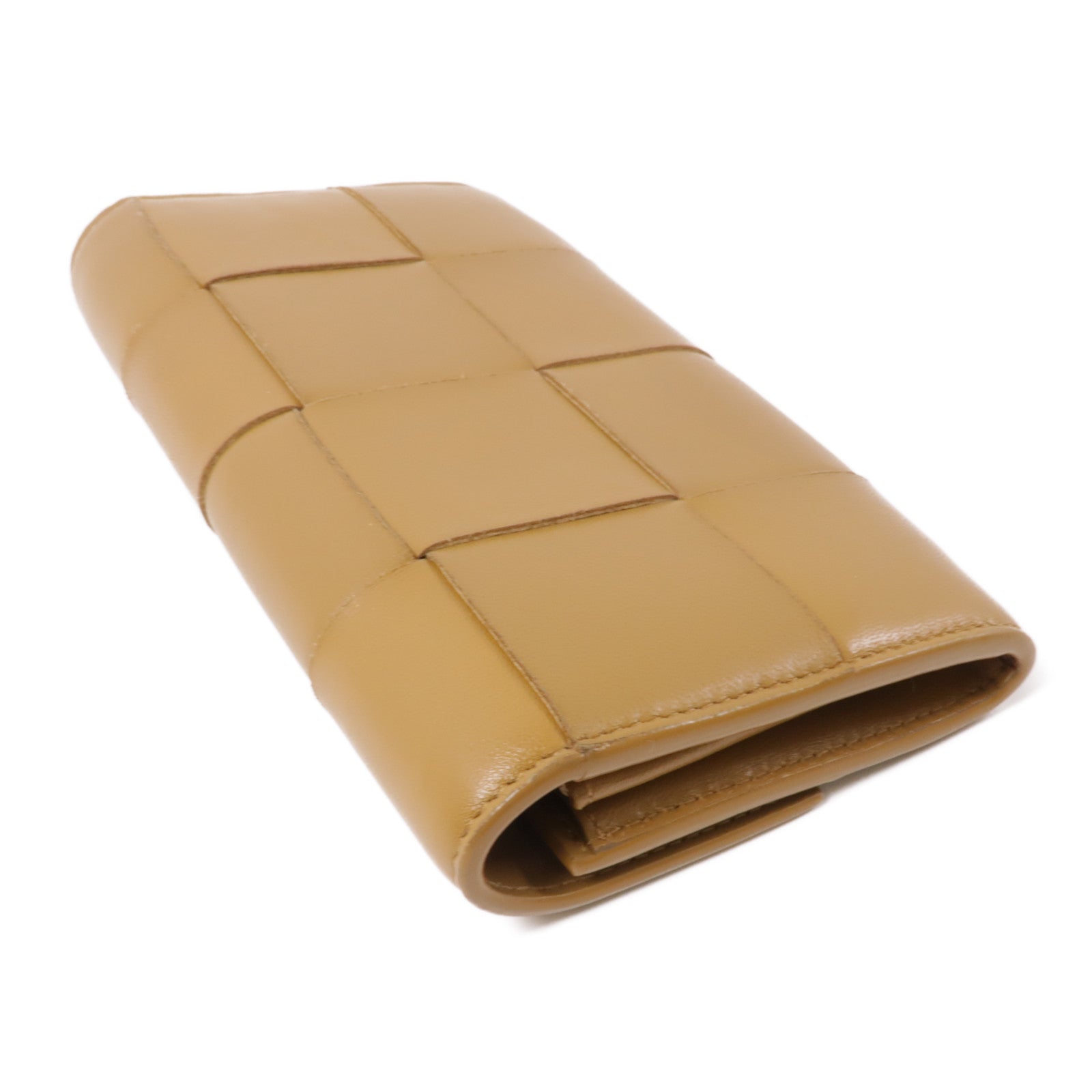 BOTTEGA VENETA 皮革Long Wallet金扣長錢包棕色