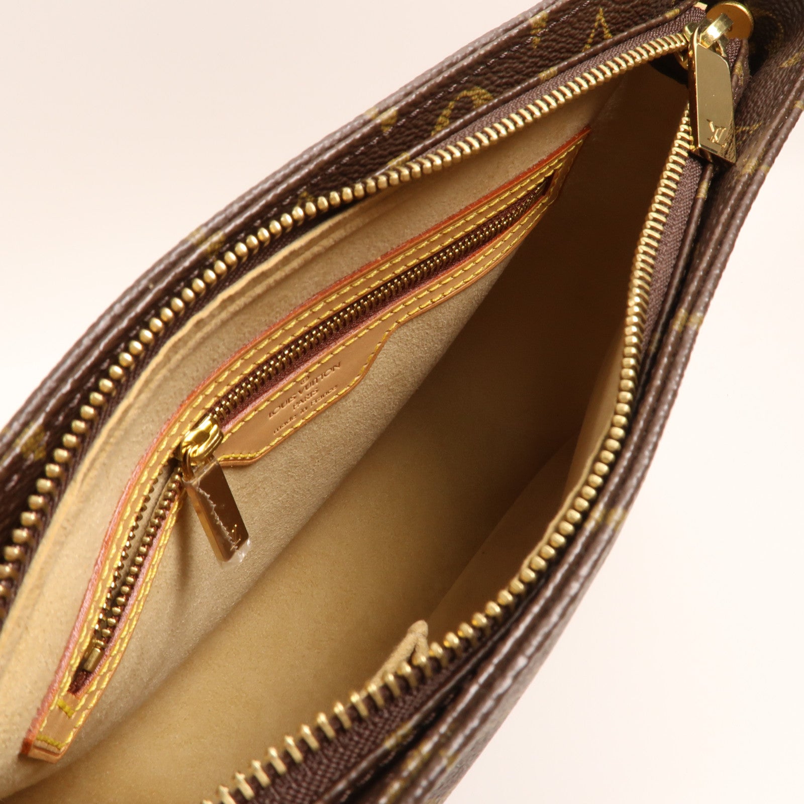 LOUIS VUITTON Monogram Looping MM金扣肩背袋棕色
