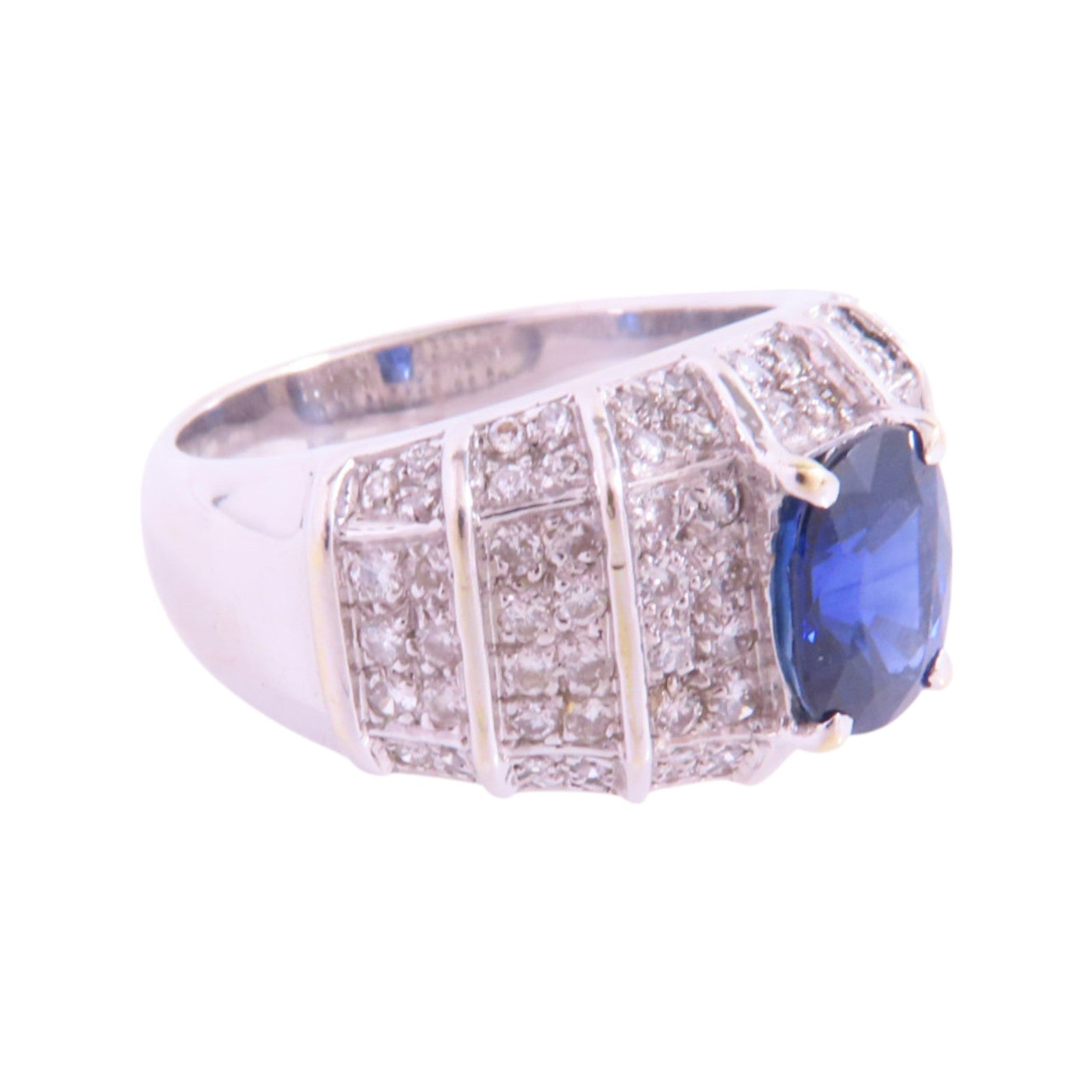 JEWELRY 【激減優惠】18K白金/藍寶石/鑽石Sapphire Diamond Ring戒指US#6.5