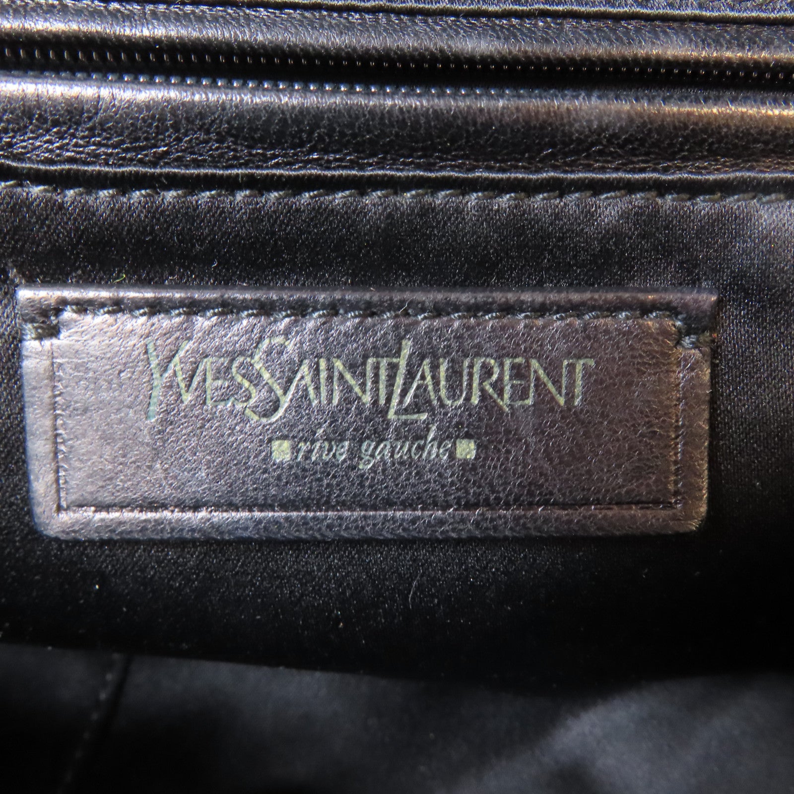 YVES SAINT LAURENT 【激減優惠】牛皮皮革Handbag金扣手挽袋深綠色
