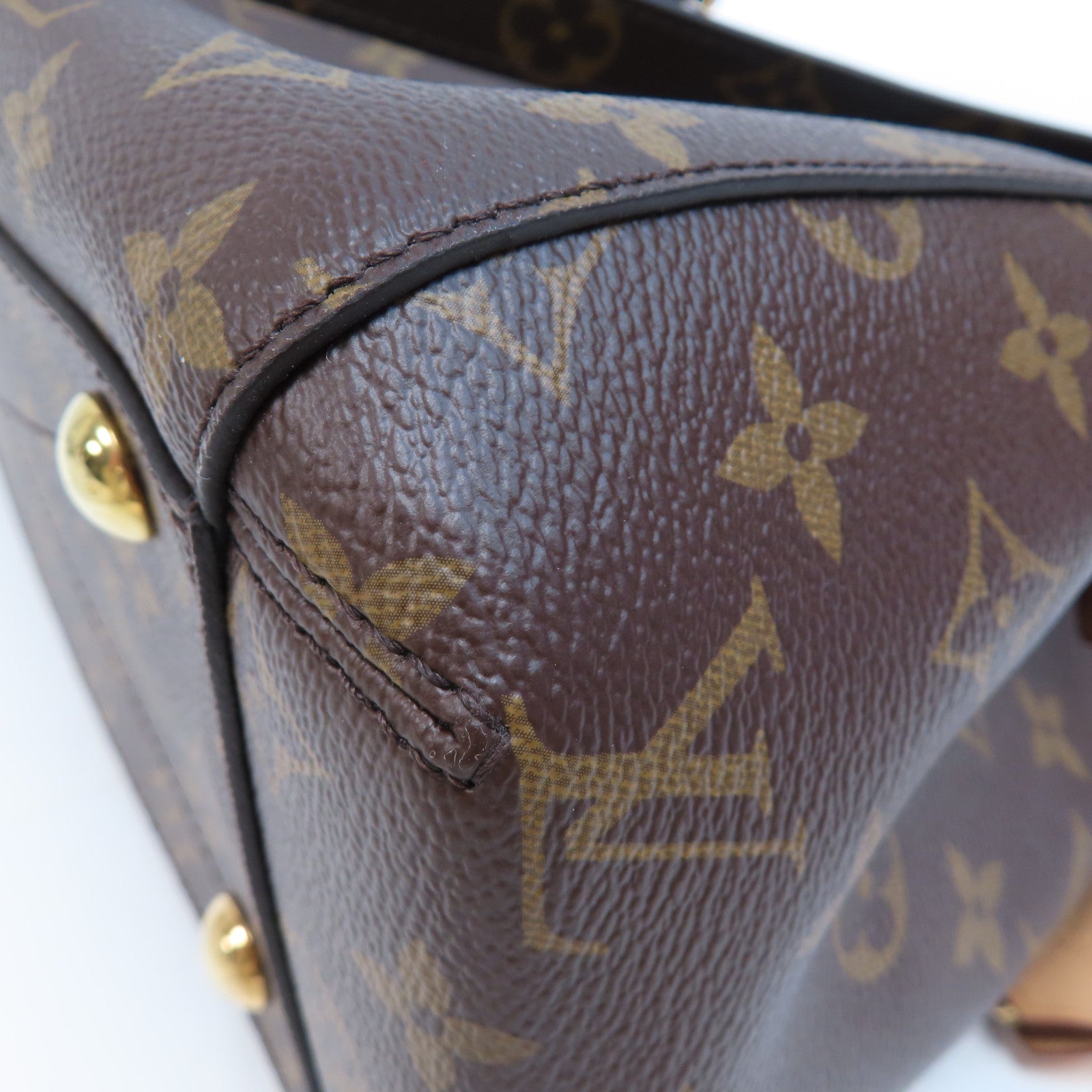 LOUIS VUITTON Monogram Montaigne MM金扣手挽肩背兩用袋啡色