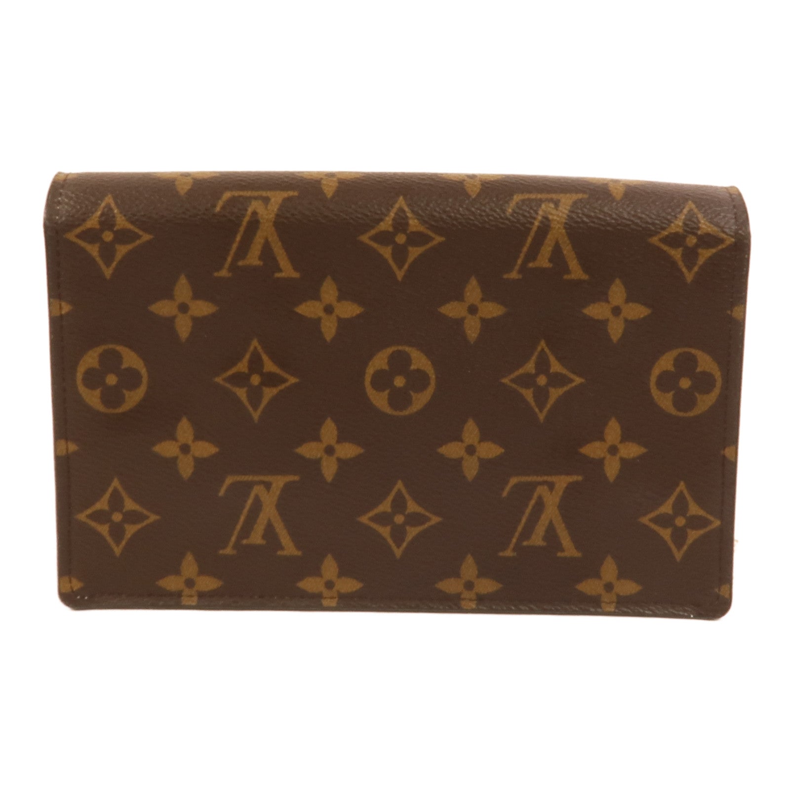 LOUIS VUITTON Monogram Flore Chain Wallet金扣鏈帶肩背袋