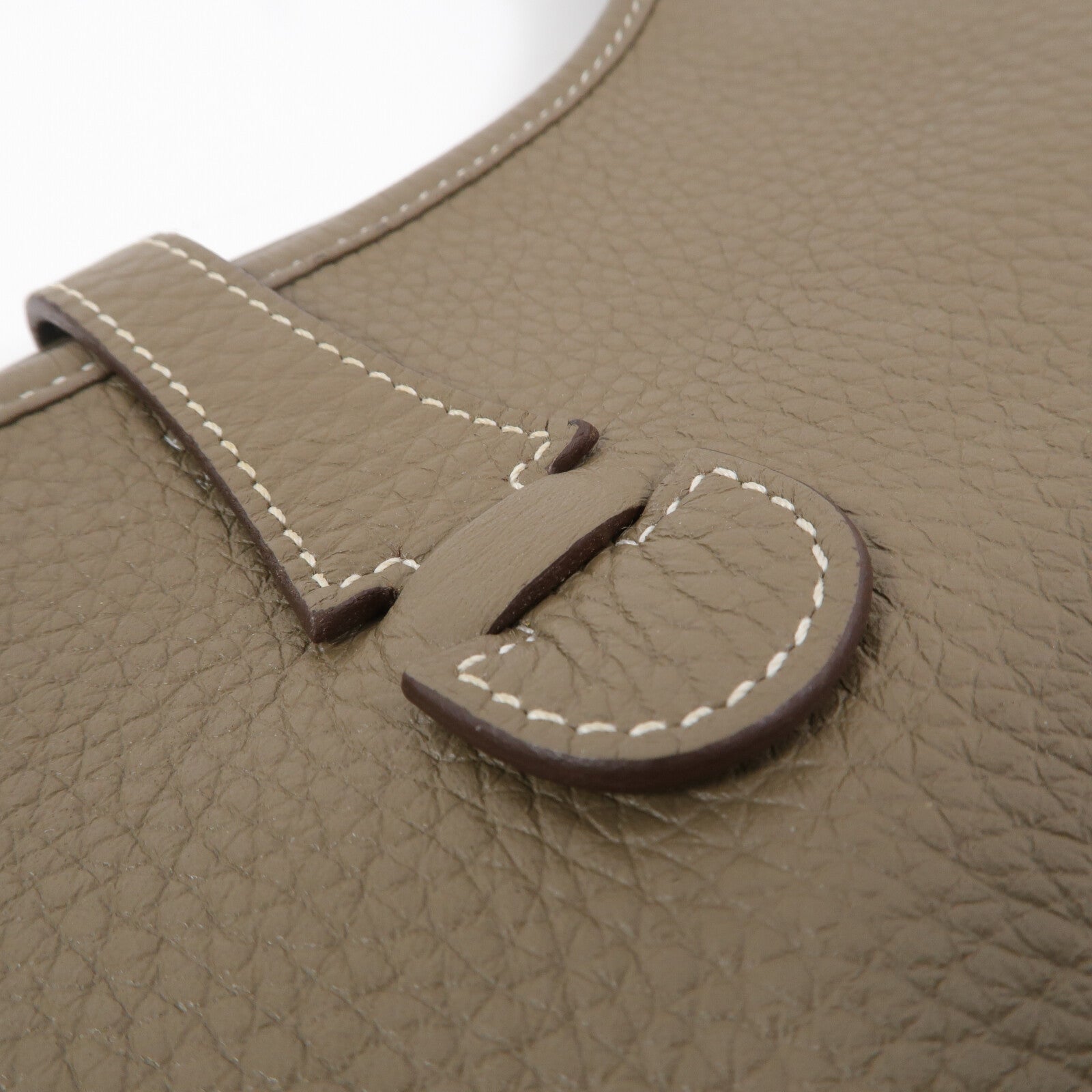 HERMES Clemence皮革Evelyne PM肩背袋Etoupe