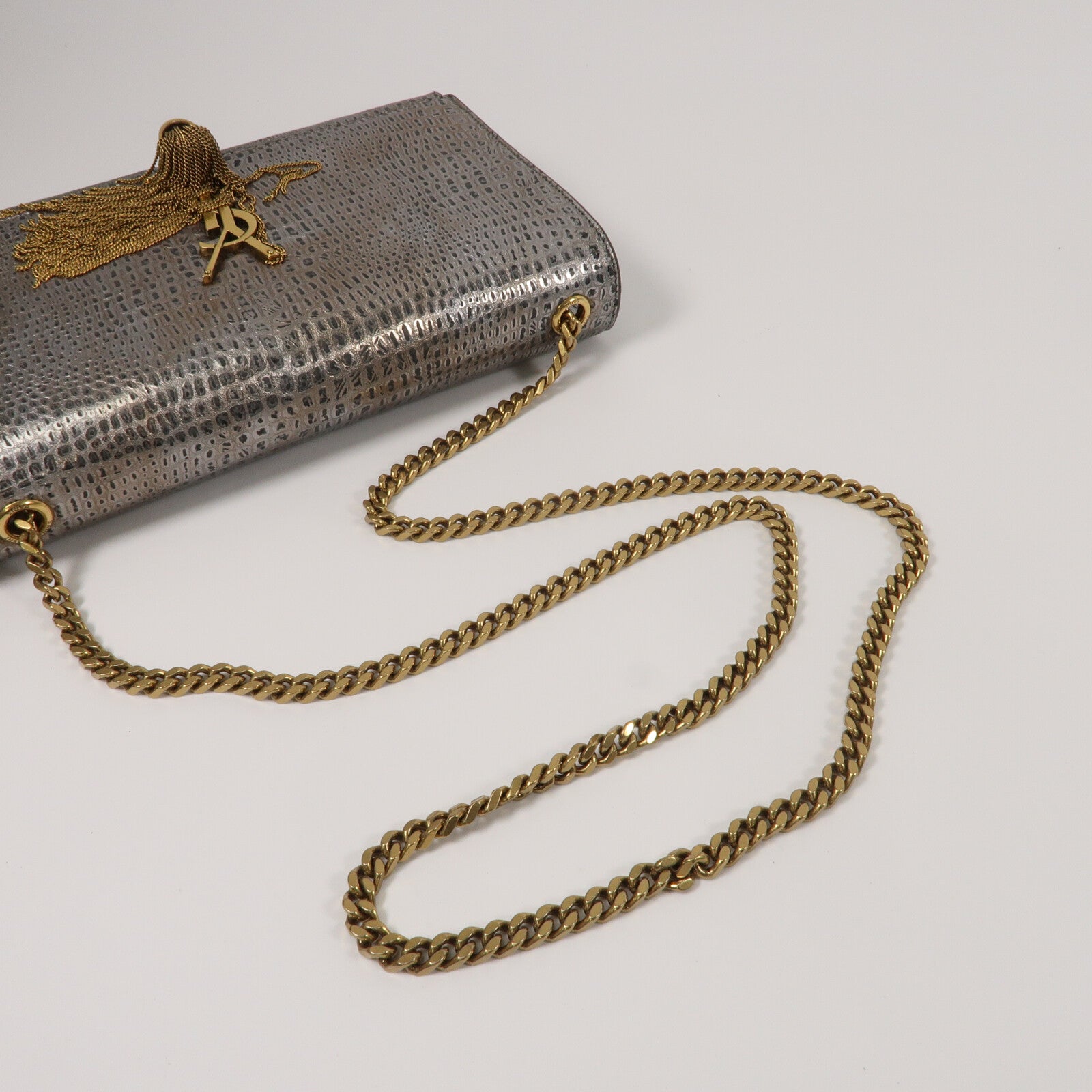 SAINT LAURENT 牛皮皮革Kate Medium Tassel鏈帶肩背袋